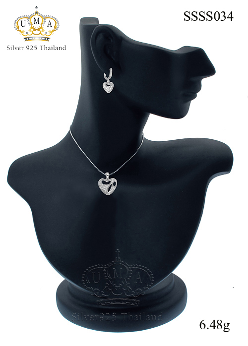 ต่างหูพร้อมจี้ ( เงิน ) = Earring with Pendant ( Silver )