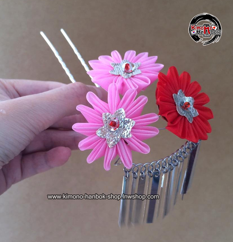 setปิ่นดอกไม้ญี่ปุ่น ชุด4ชิ้น