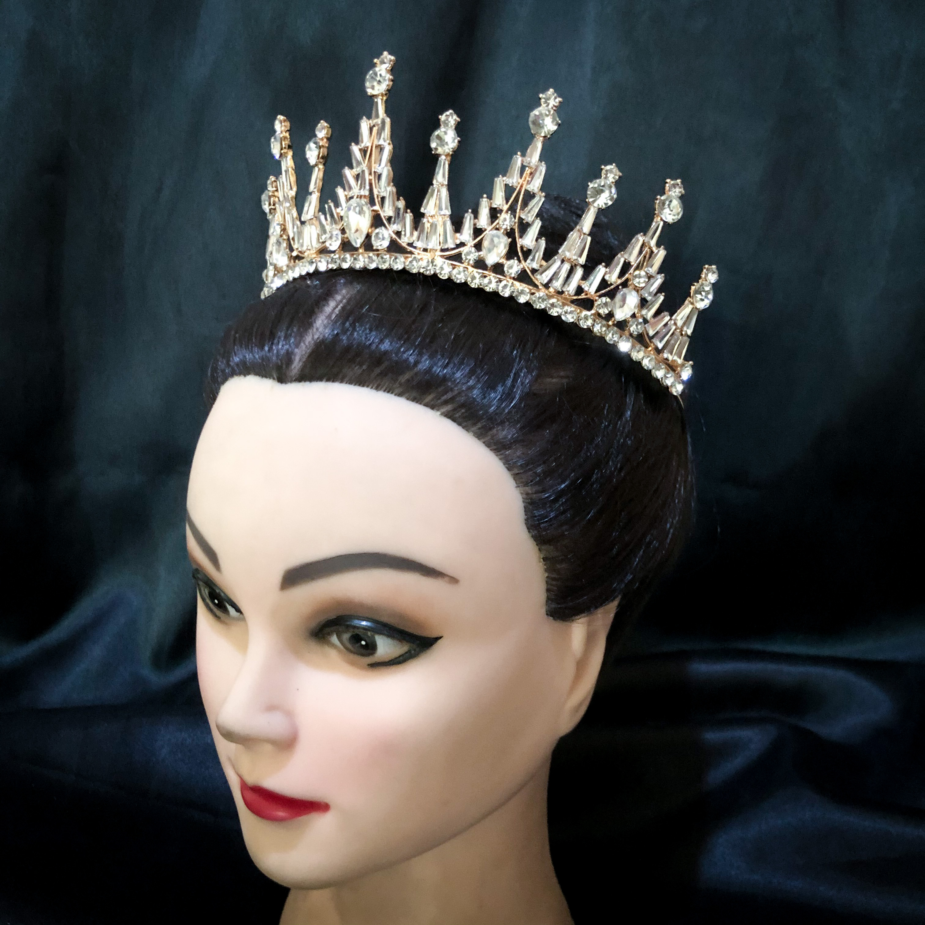 (พร้อมส่ง) เทียร่า 280 สีทอง มงกุฎนางงาม มงกุฎเจ้าหญิง งานสวย ปราณีต QCเพชรทุกเม็ด สินค้าพร้อมส่งจากไทย