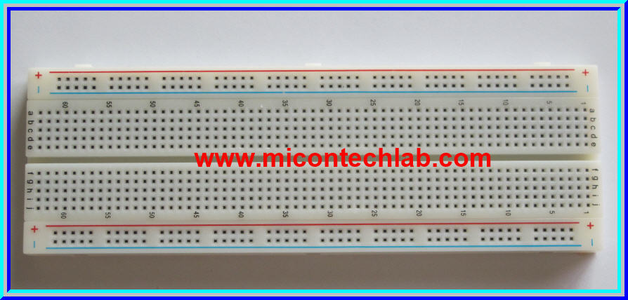 1x เบรดบอร์ด ขนาด 830 จุด (Breadboard 830 tie-points)