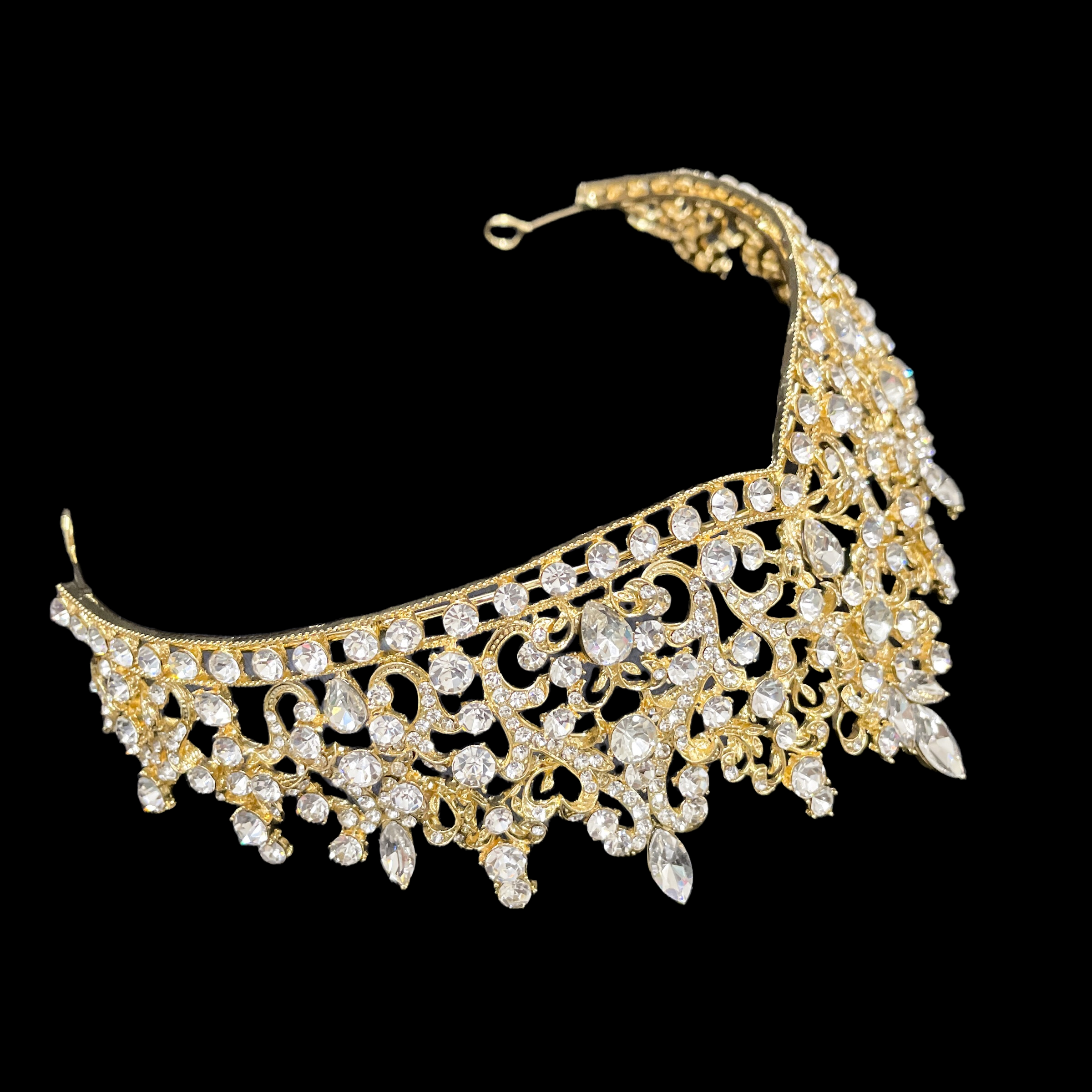 (พร้อมส่ง) เทียร่า 340 สีทอง งานสวย ปราณีต QCเพชรทุกเม็ด สินค้าพร้อมส่งจากไทย