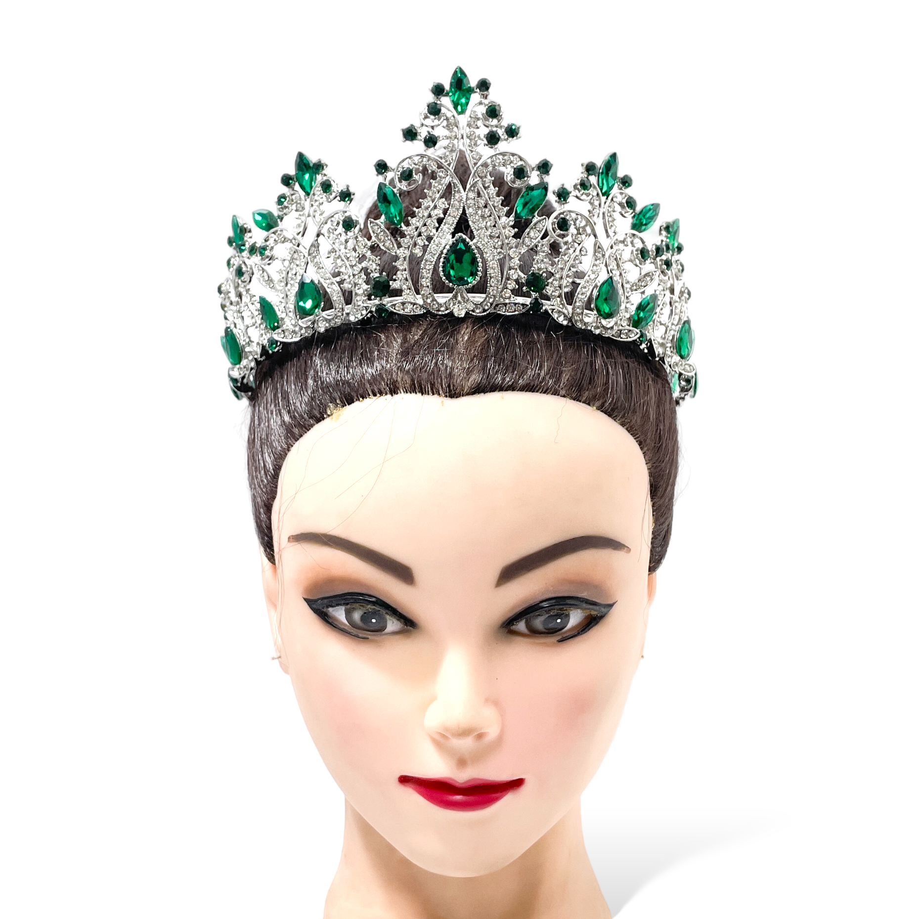 (พร้อมส่งจากไทย) มงกุฏ 118 สีเขียว งานสวย งานนางงาม รุ่นฐานกลม ปรับขนาดได้ ส่งด่วน ส่งจากไทย