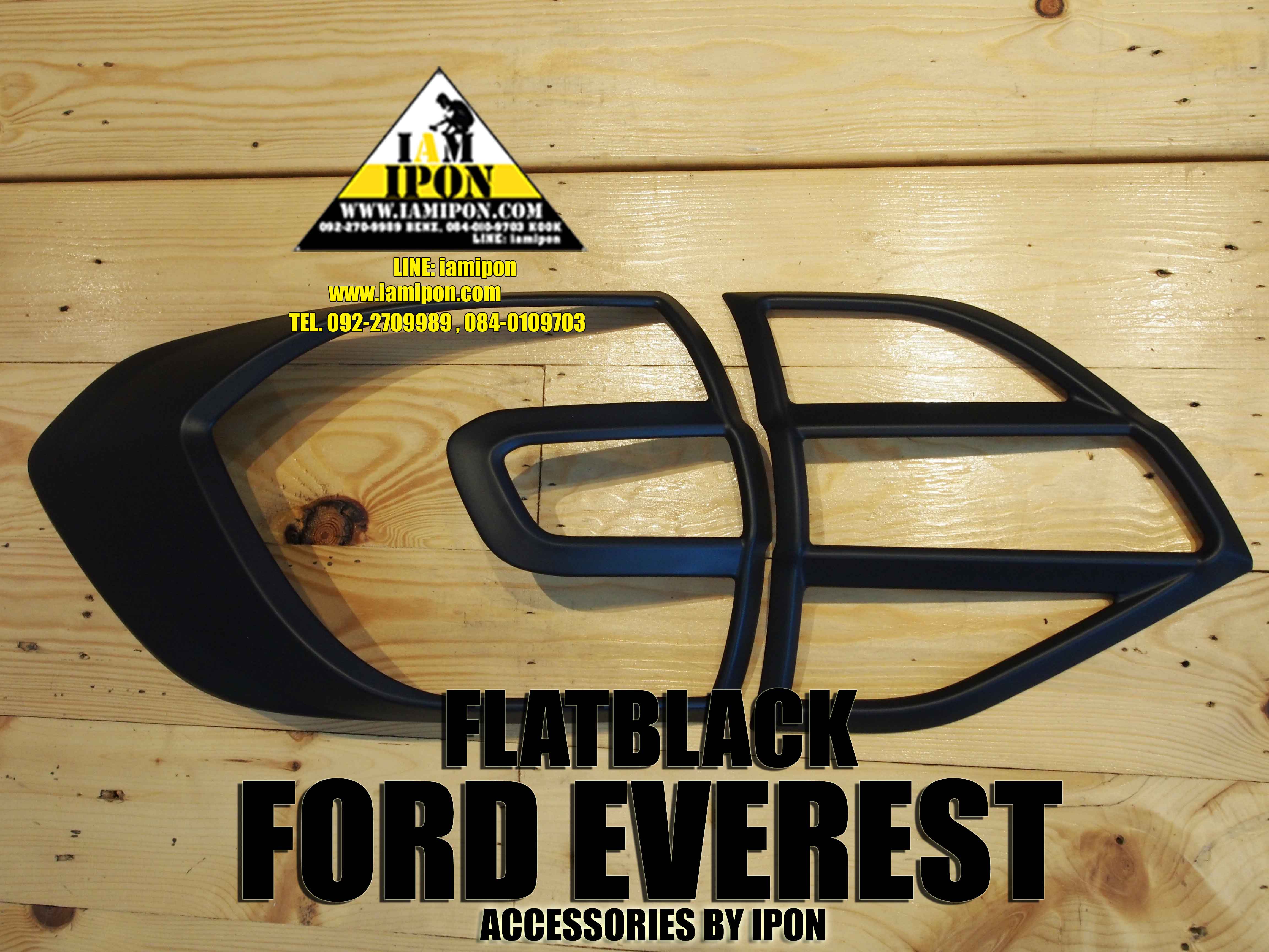 TRAILLAMP COVER FORD EVEREST FLATBLACK ครอบไฟท้ายดำด้านฟอร์ดเอเวอเรส