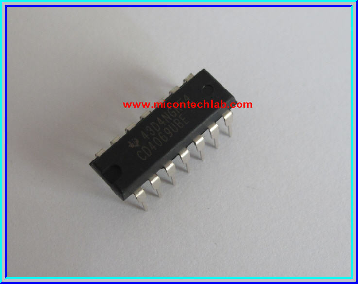 1x CD4069 Six CMOS Inverter Circuits (Not gate) IC Chip
