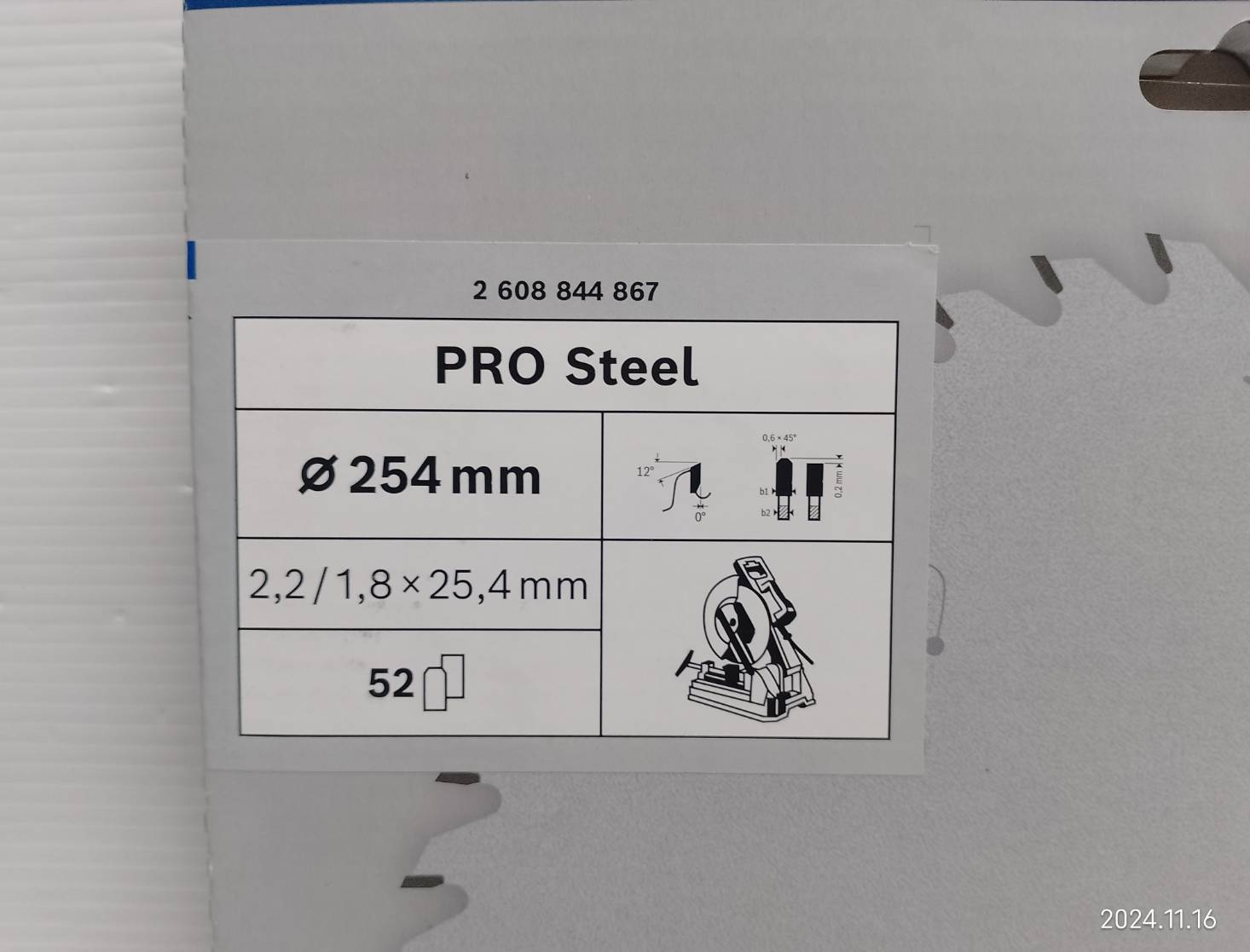 ใบเลื่อยวงเดือนตัดเหล็ก Pro Steel 10"x52T BOSCH 2608844867