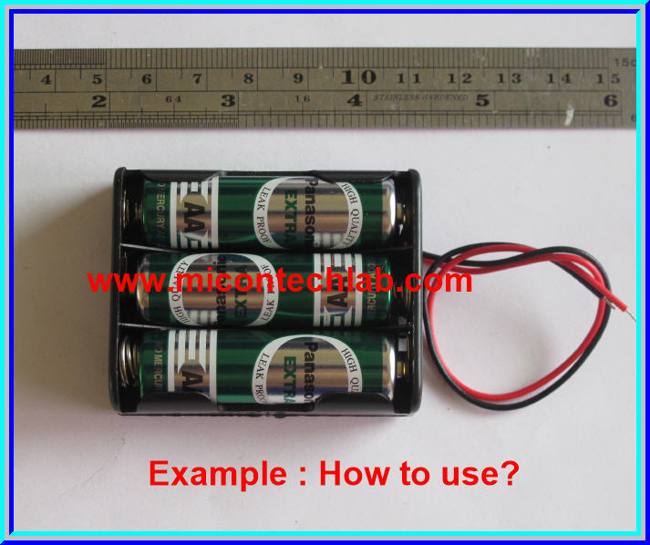 1x กะบะถ่าน 3x AA ขนาด 3 ก้อนแบบเรียง