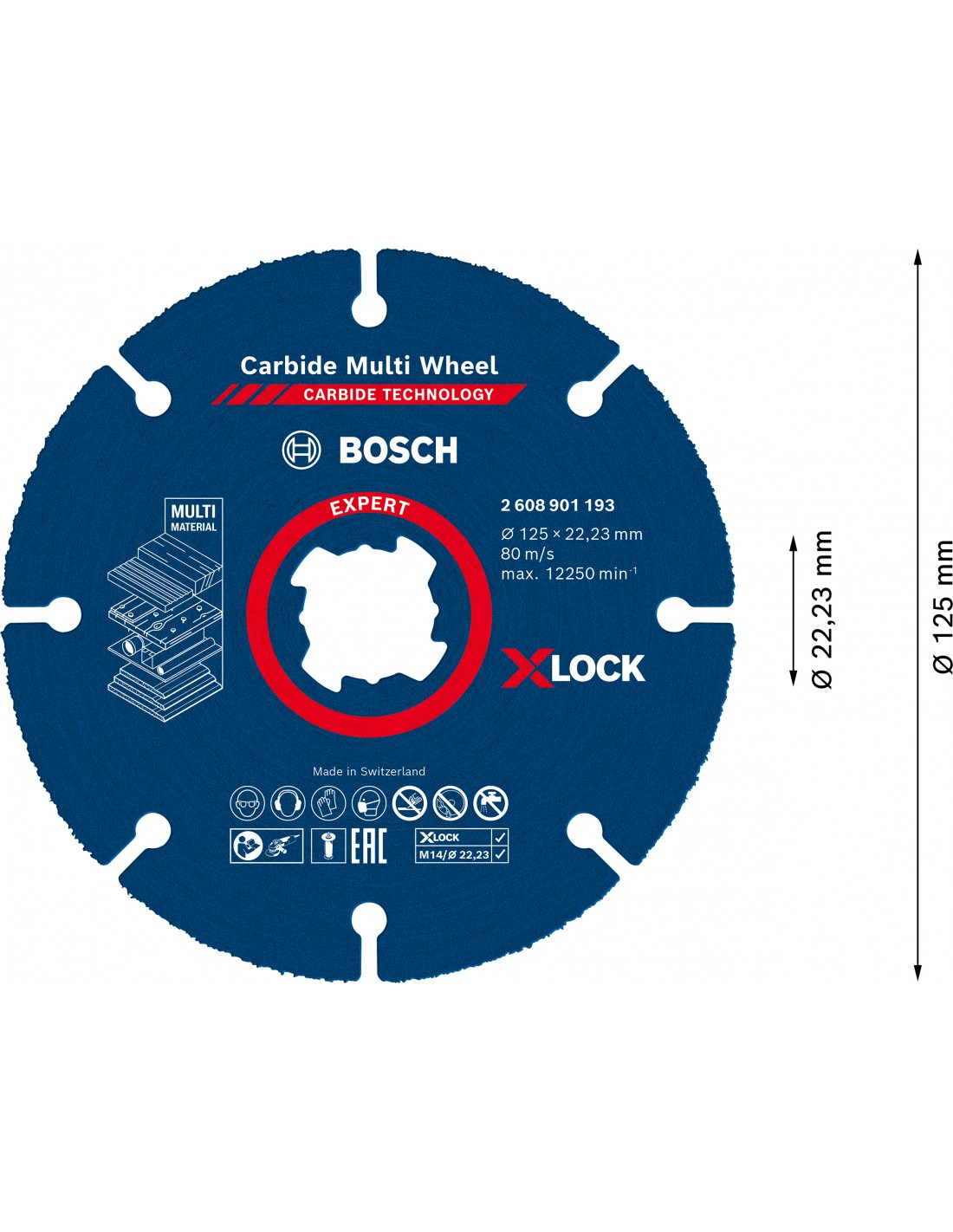 ใบตัดเอนกประสงค์5" carbide Multi Expert BOSCH X-LOCK