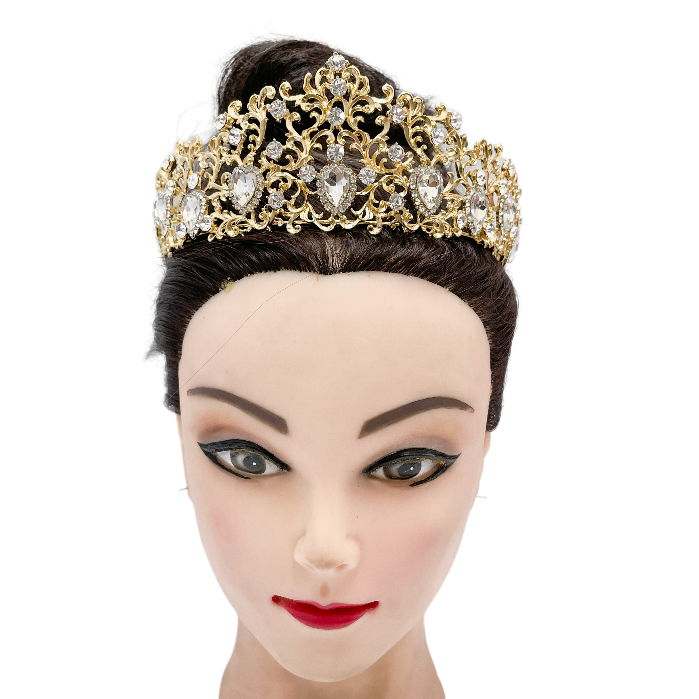 (พร้อมส่ง) เทียร่า 006 สีทอง มงกุฎนางงาม มงกุฎเจ้าหญิง งานสวย ปราณีต QCเพชรทุกเม็ด สินค้าพร้อมส่งจากไทย