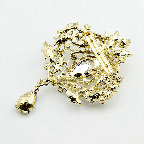 (พร้อมส่ง) เข็มกลัด 020 พลอยรวมสีตัวเรือนทอง