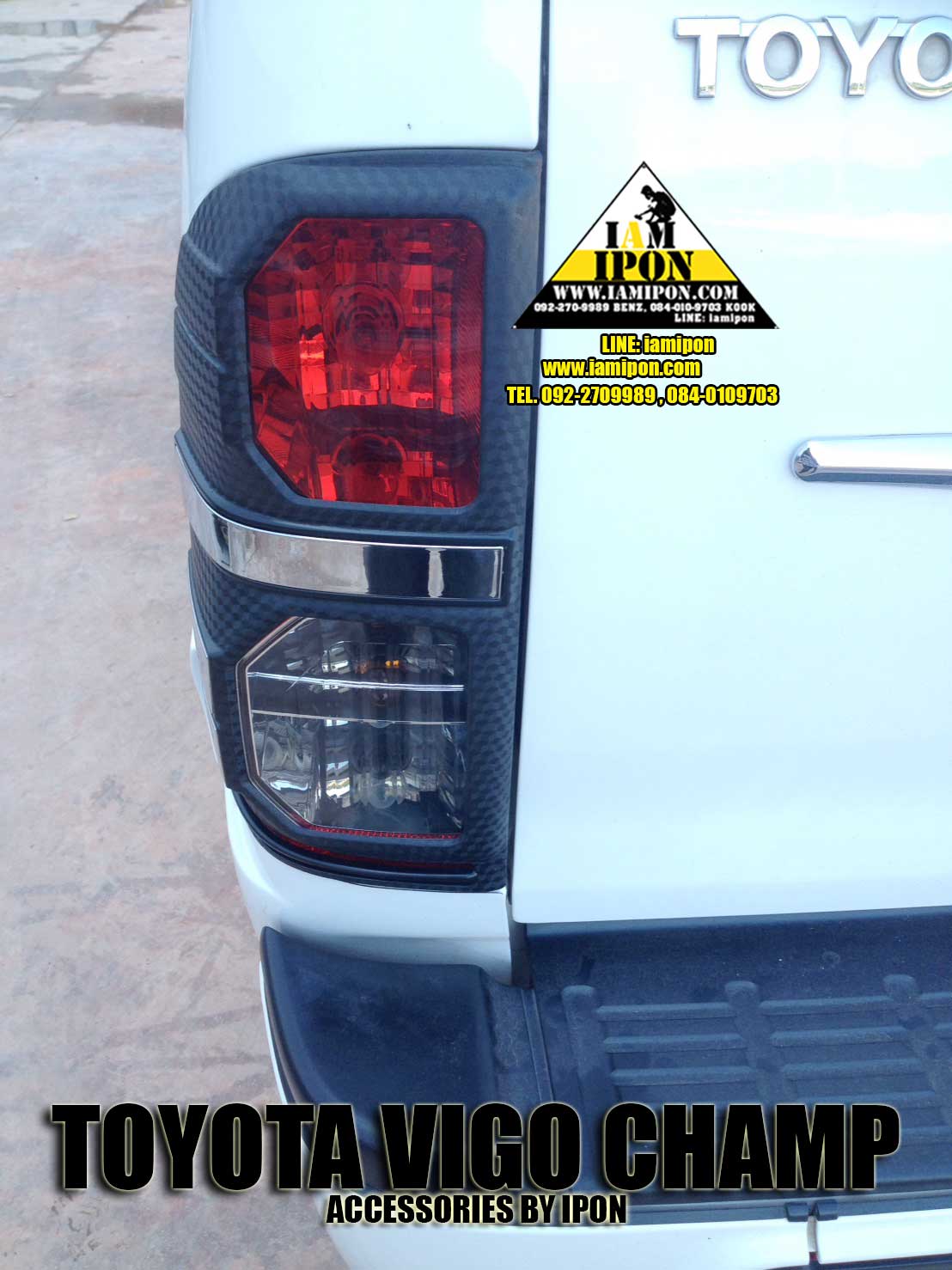 TAIL LAMP COVER VIGO CHAMP KEVLAR&CHROMIUM ครอบไฟท้ายเคฟล่าและโครเมียมวีโก้เเชมป์
