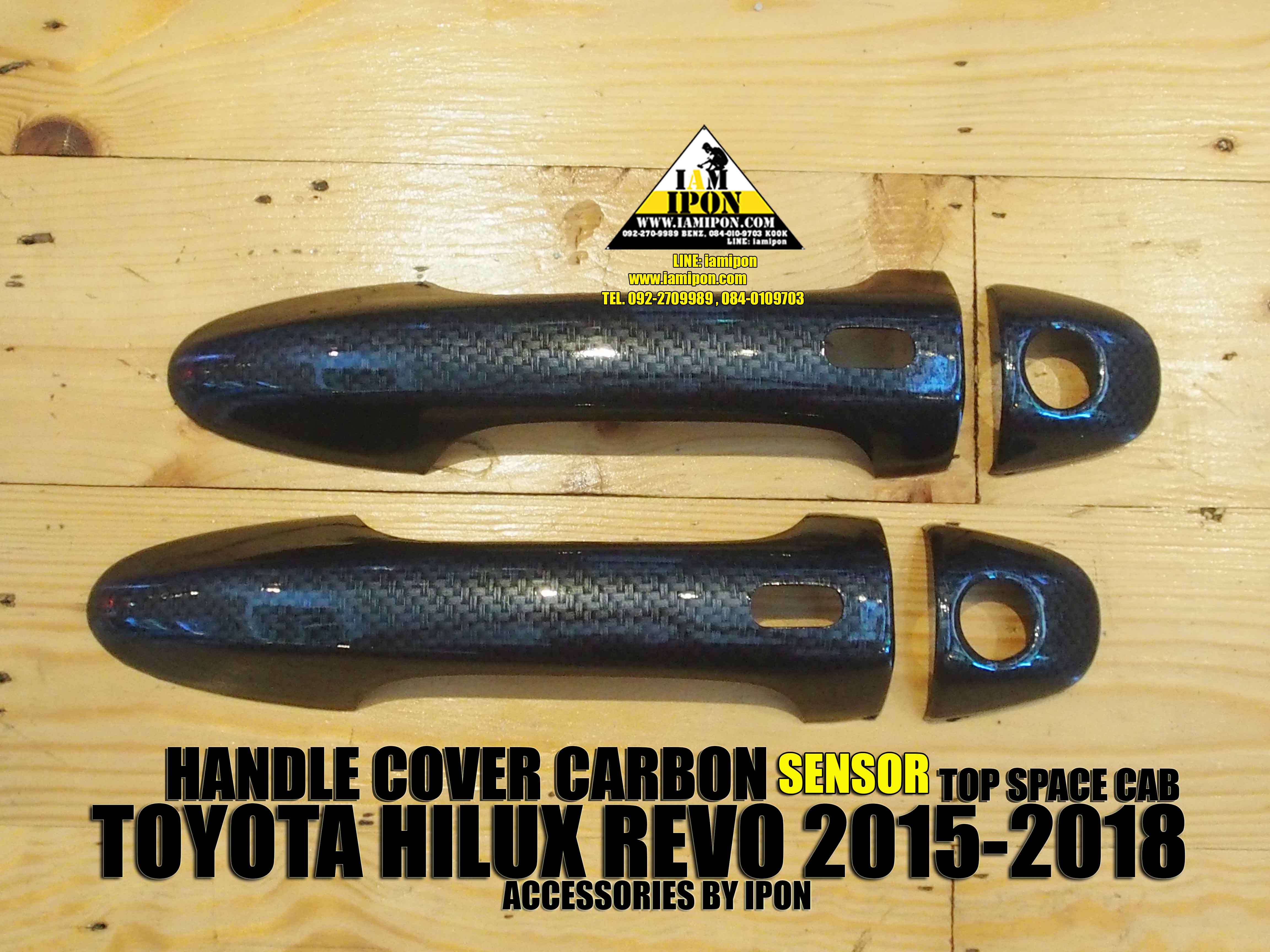 HANDLE COVER TOYOTA HILUX REVO TOP SPACE CAB CARBON ครอบมือจับคาร์บอนโตโยต้าไฮลัคซ์รีโว่ตัวท็อปแค็บ
