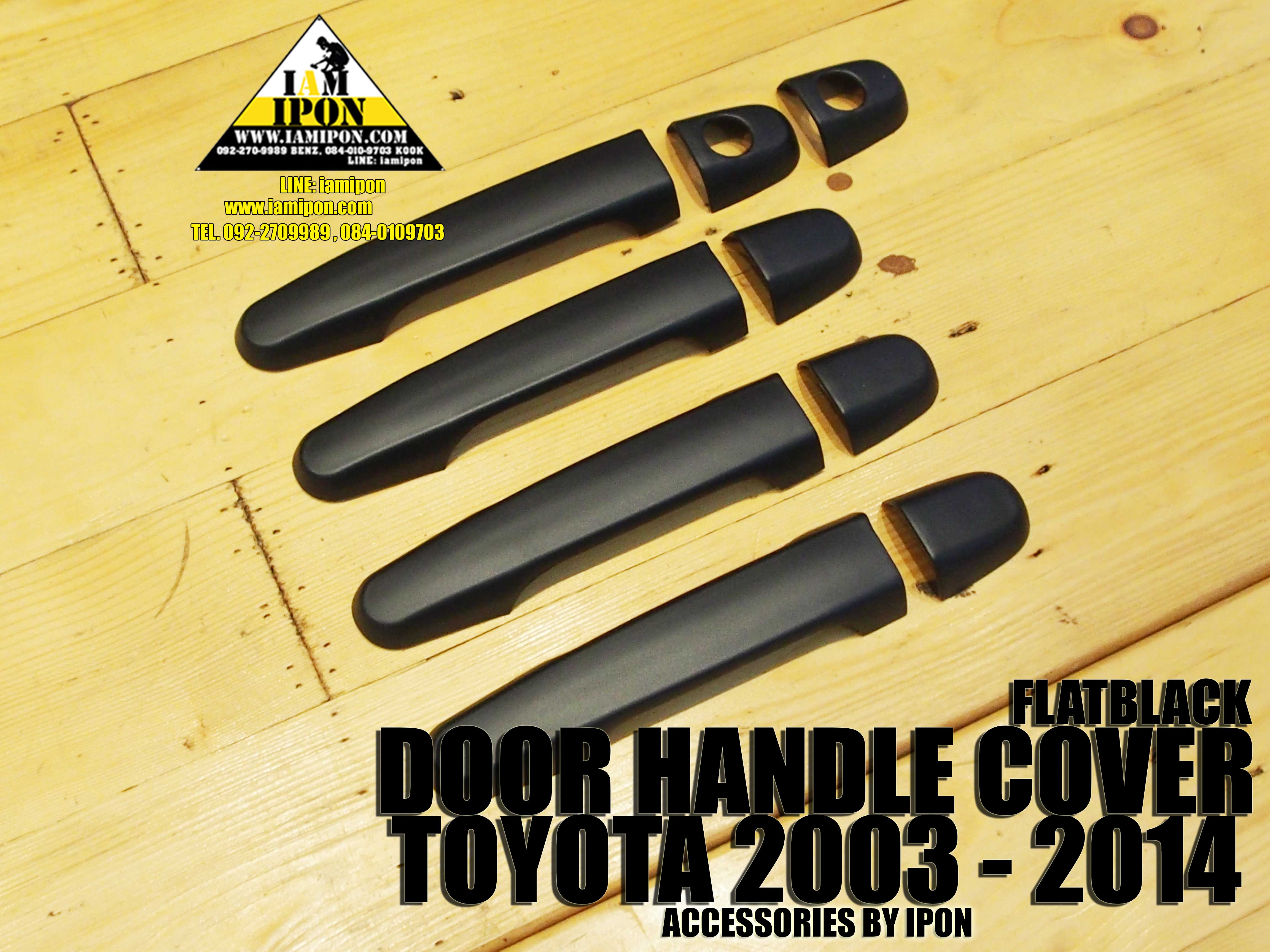 DOOR HANDLE 2D FOR ALL TOYOTA FLATBLACK 2003 -2014 ครอบมือจับดำด้าน 2 ประตูโตโยต้าทุกรุ่น 2003 - 2014