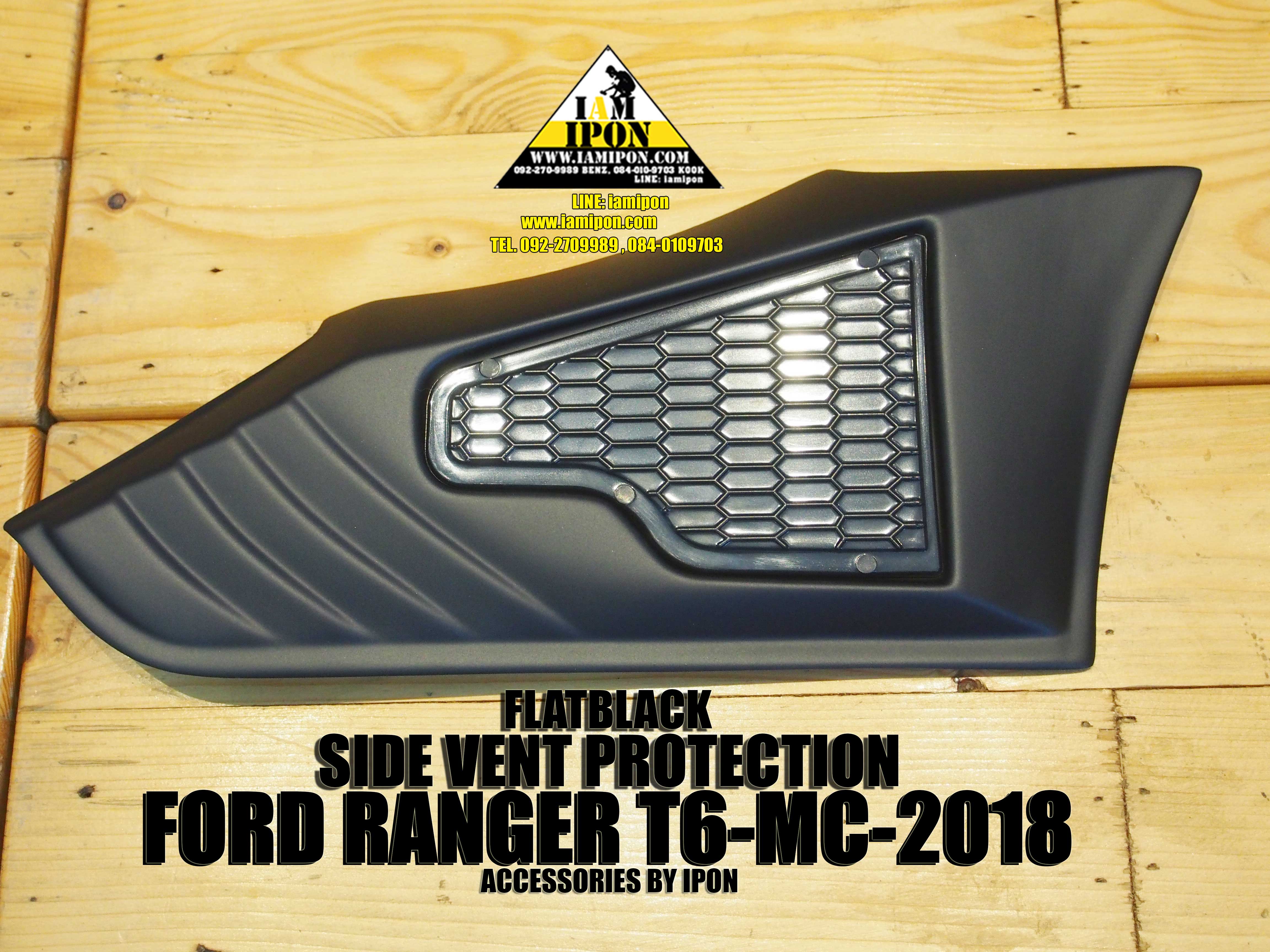 SIDE VENT PROTECTION FORDRANGER T6-MC-2018 FLATBLACK ชุดเสริมแก้มข้างดำด้าน ฟอร์ดเรนเจอร์ T6-MC-2018