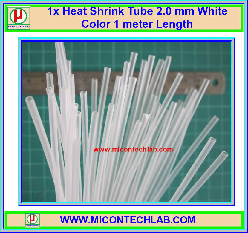 1x ท่อหด สีขาวใส ขนาด 2 มม. ยาว 1 เมตร (Heatshrink Tube)