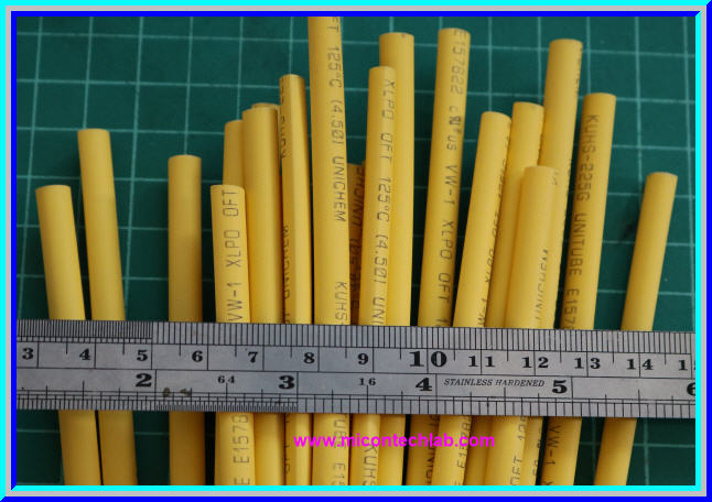 1x ท่อหด สีเหลือง ขนาด 4.5 มม. ยาว 1 เมตร (Heat shrink Tube)