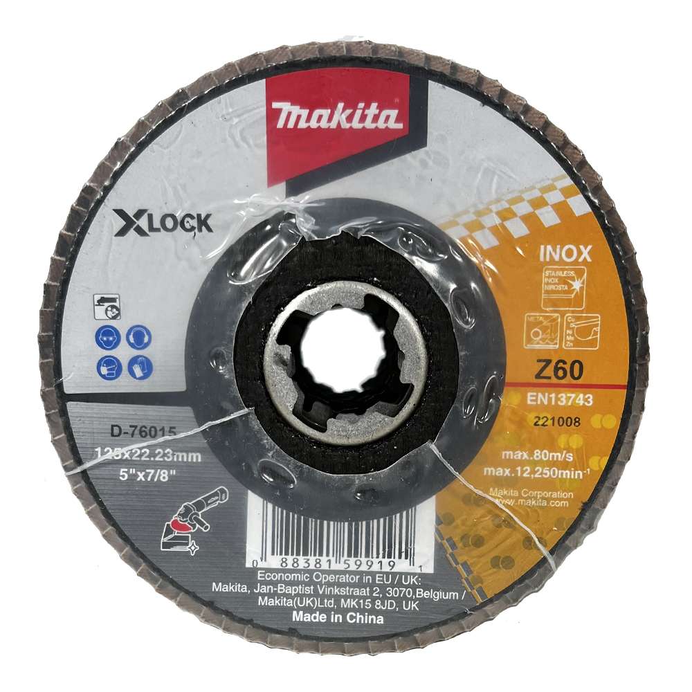 กระดาษทรายซ้อนขัดสเตนเลส 5″xZ60 X-LOCK MAKITA D-76015