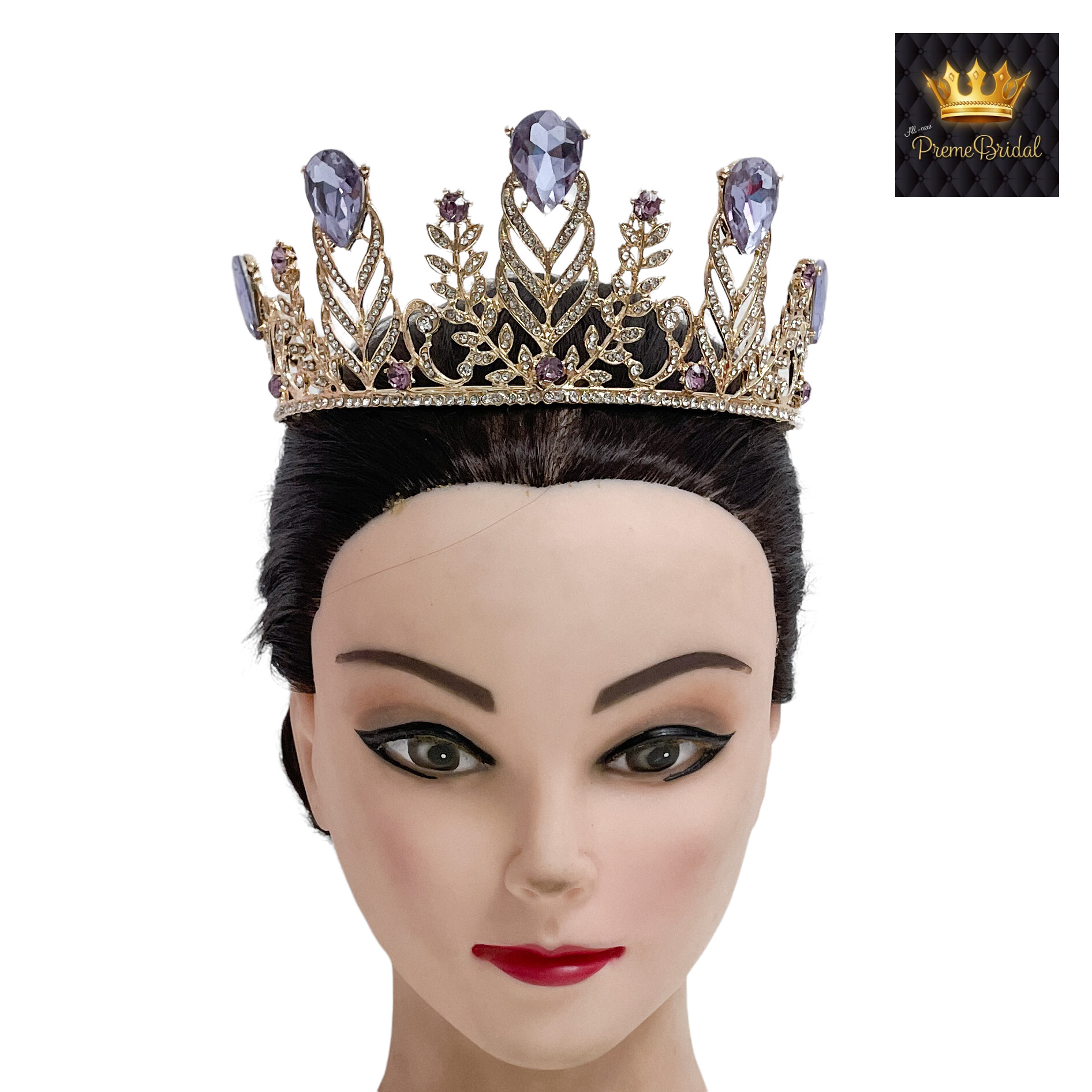 (พร้อมส่ง) เทียร่า 129 สีม่วงพาสเทล มงกุฎนางงาม มงกุฎเจ้าหญิง งานสวย ปราณีต QCเพชรทุกเม็ด สินค้าพร้อมส่งจากไทย