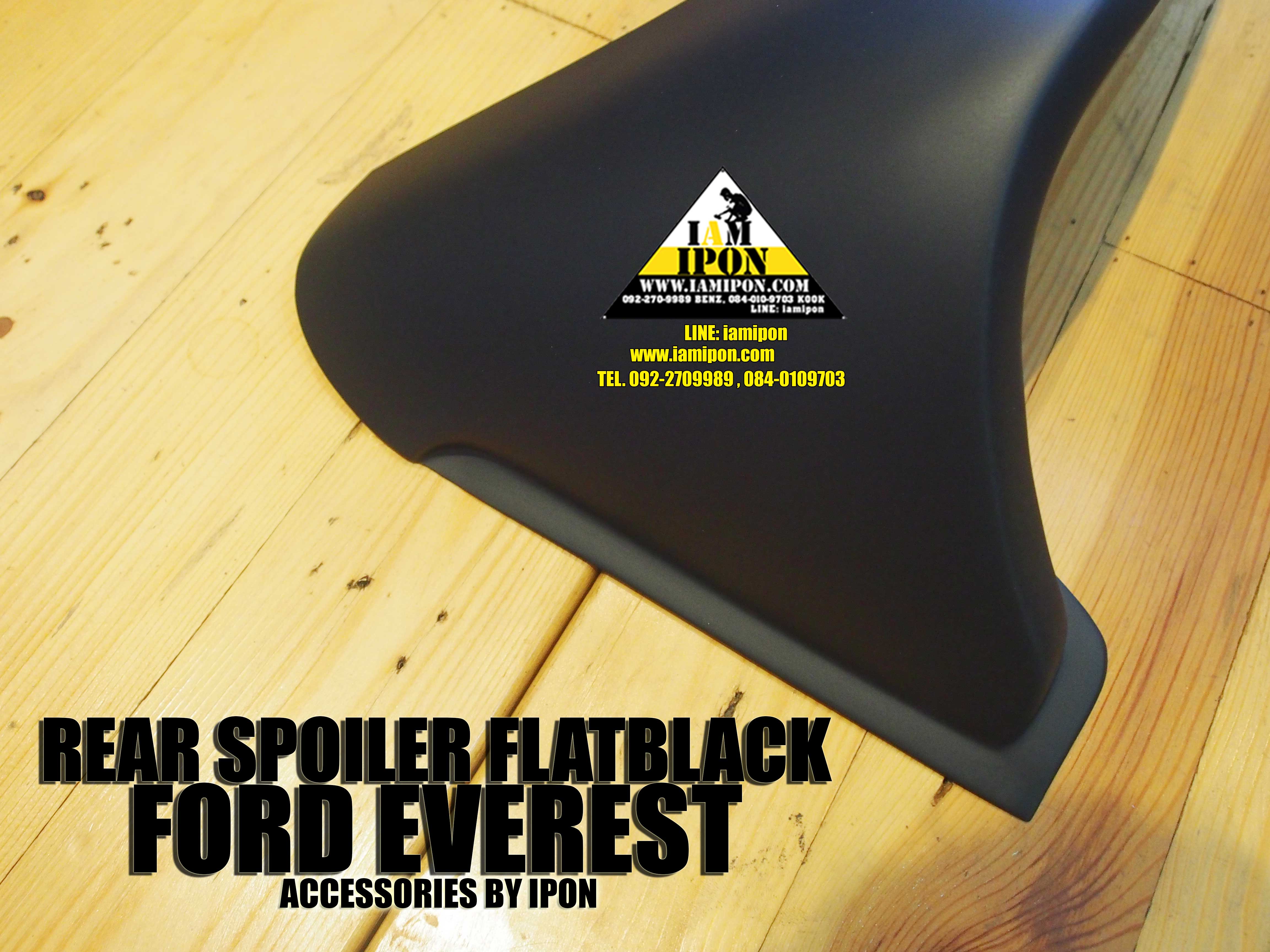 REAR SPOILER FORD EVEREST FLATBLACK สปอยเลอร์หลังดำด้านฟอร์ดเอเวอเรสต์