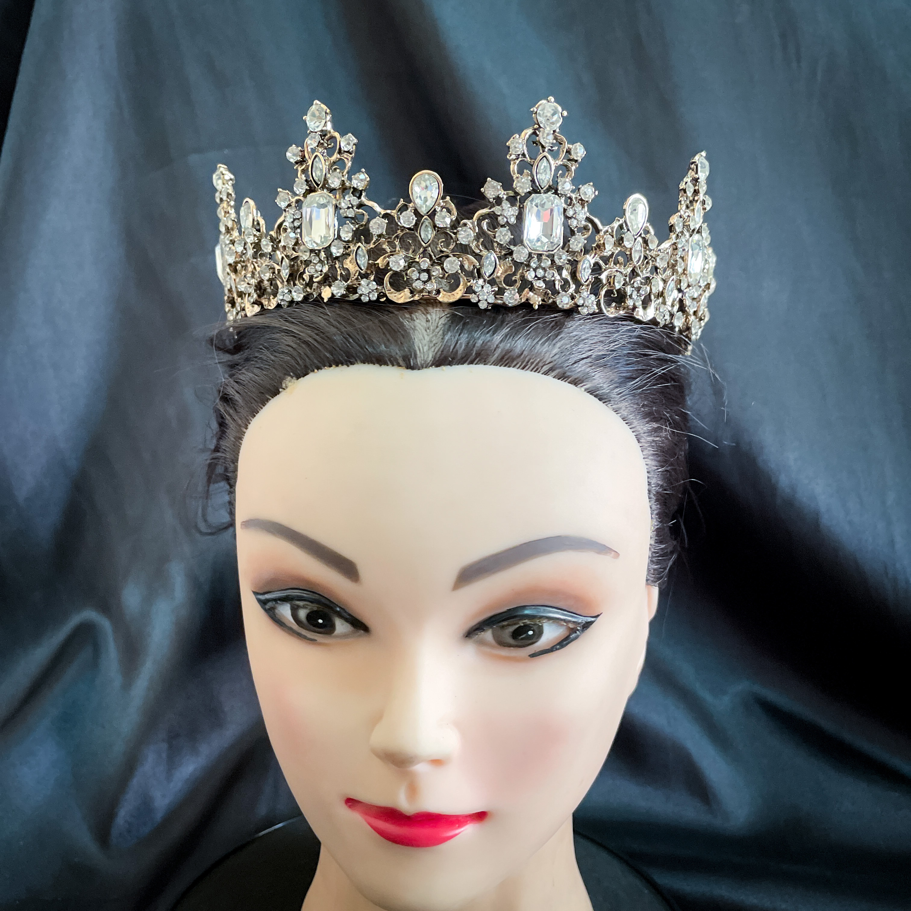 (พร้อมส่ง) มงกุฏ 066 สีวินเทจ+เพชรขาว มงกุฎนางงาม มงกุฎเจ้าชาย มงกุฎสไตล์วินเทจ งานสวย QCเพชรทุกเม็ดไมมีหลุด