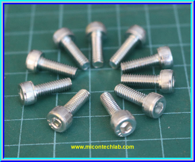 10x สกรูหัวจมหกเหลี่ยมชุบขาว M4x12 มม.