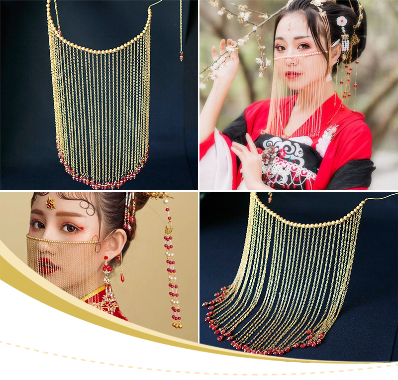 ม่านคริสตัลบังหน้าเจ้าสาวสไตล์จีน สวยงาม น้ำหนักเบา ส่งจาก จ.อุบลราชธานี