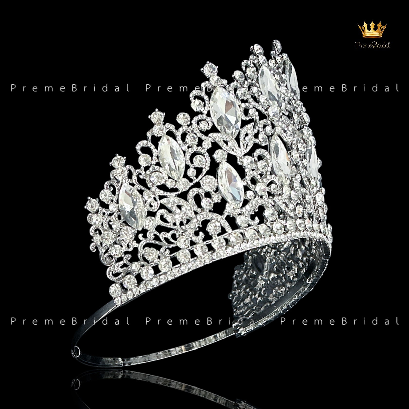 (พร้อมส่งจากไทย) มงกุฏ 142 สำหรับนางงาม ขนาดใหญ่ งานโลหะฐานกลมปรับขนาดได้ ส่งด่วน ส่งจาก จ.อุบลราชธานี