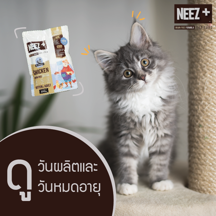 NEEZ+อาหารแมว นีซพลัส เกรนฟรี พรีเมี่ยมสำหรับน้องแมว 🐥สูตรแมวใหญ่ 1 กิโล 250.- เหมาะกับแมวโต อายุ 4 เดือน-12 ปี (ฟรีส่ง)