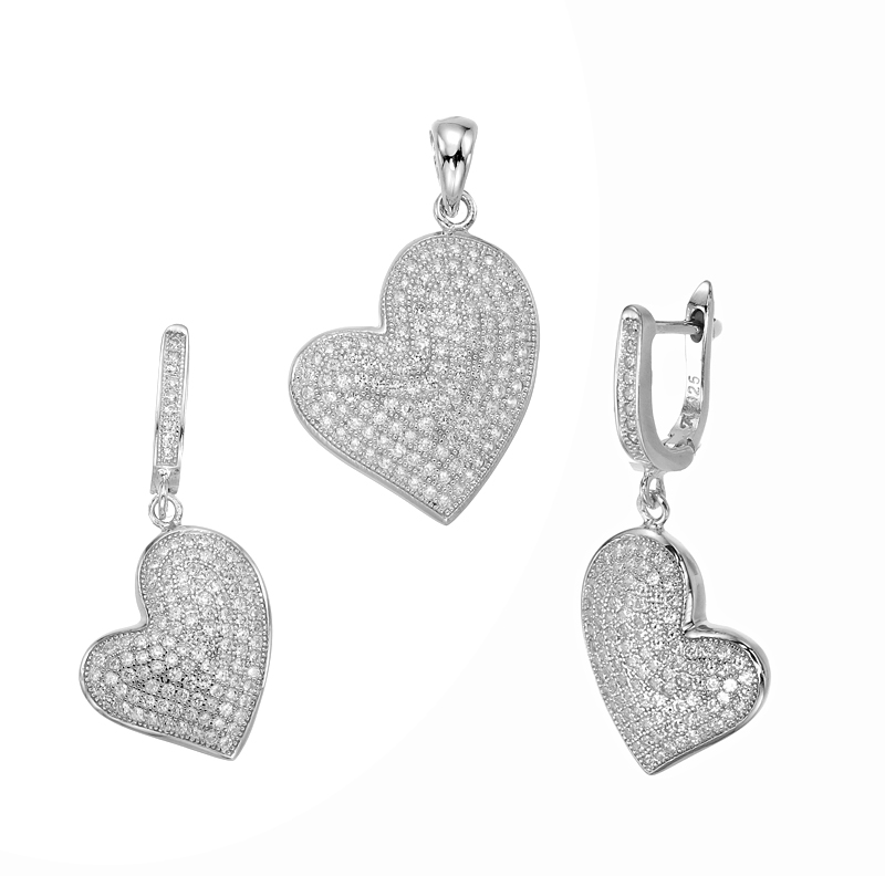 ต่างหูพร้อมจี้ ( เงิน ) = Earring with Pendant ( Silver )