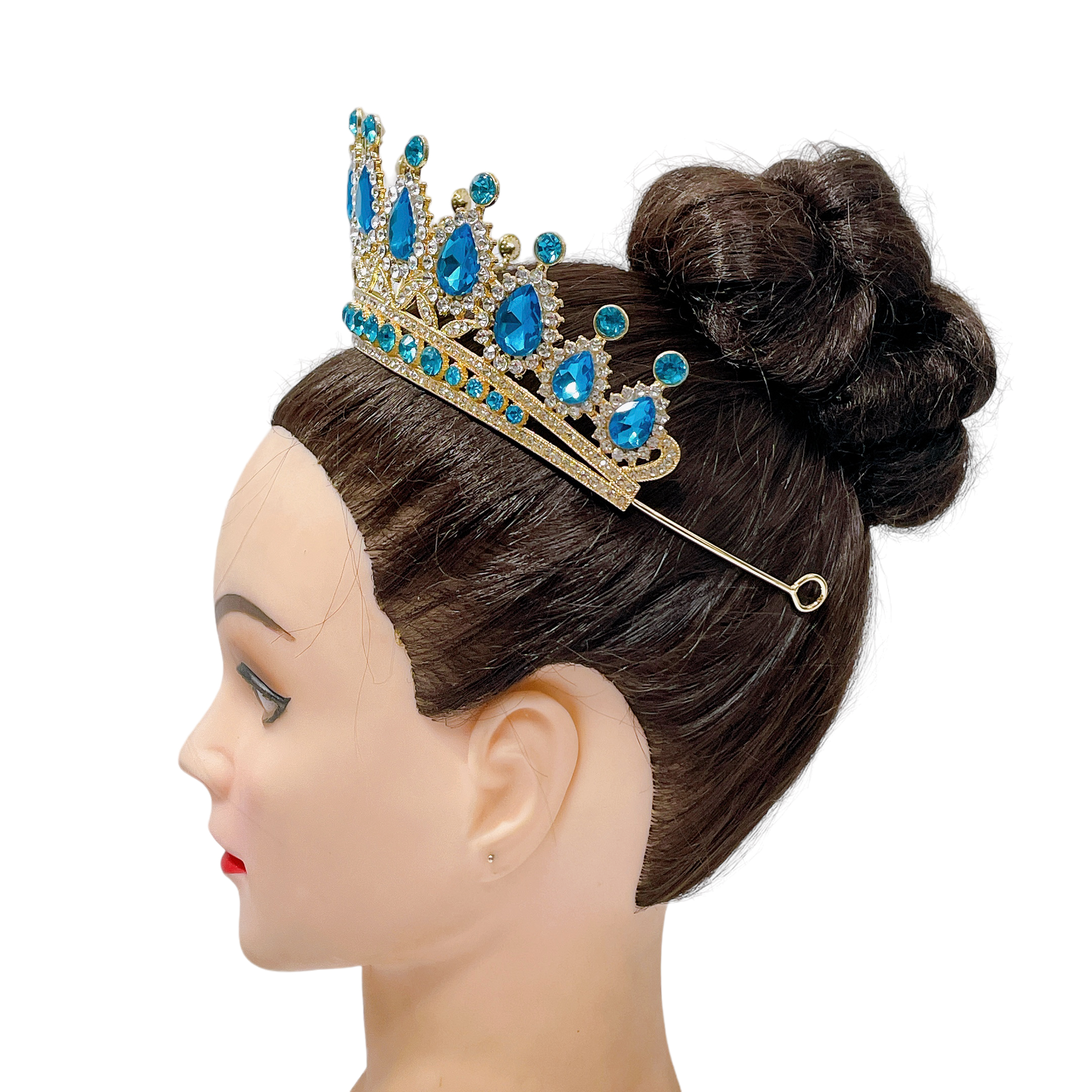 (พร้อมส่ง) เทียร่า 254 สีฟ้า มงกุฎนางงาม มงกุฎเจ้าหญิง งานสวย ปราณีต สินค้าพร้อมส่งจากไทย