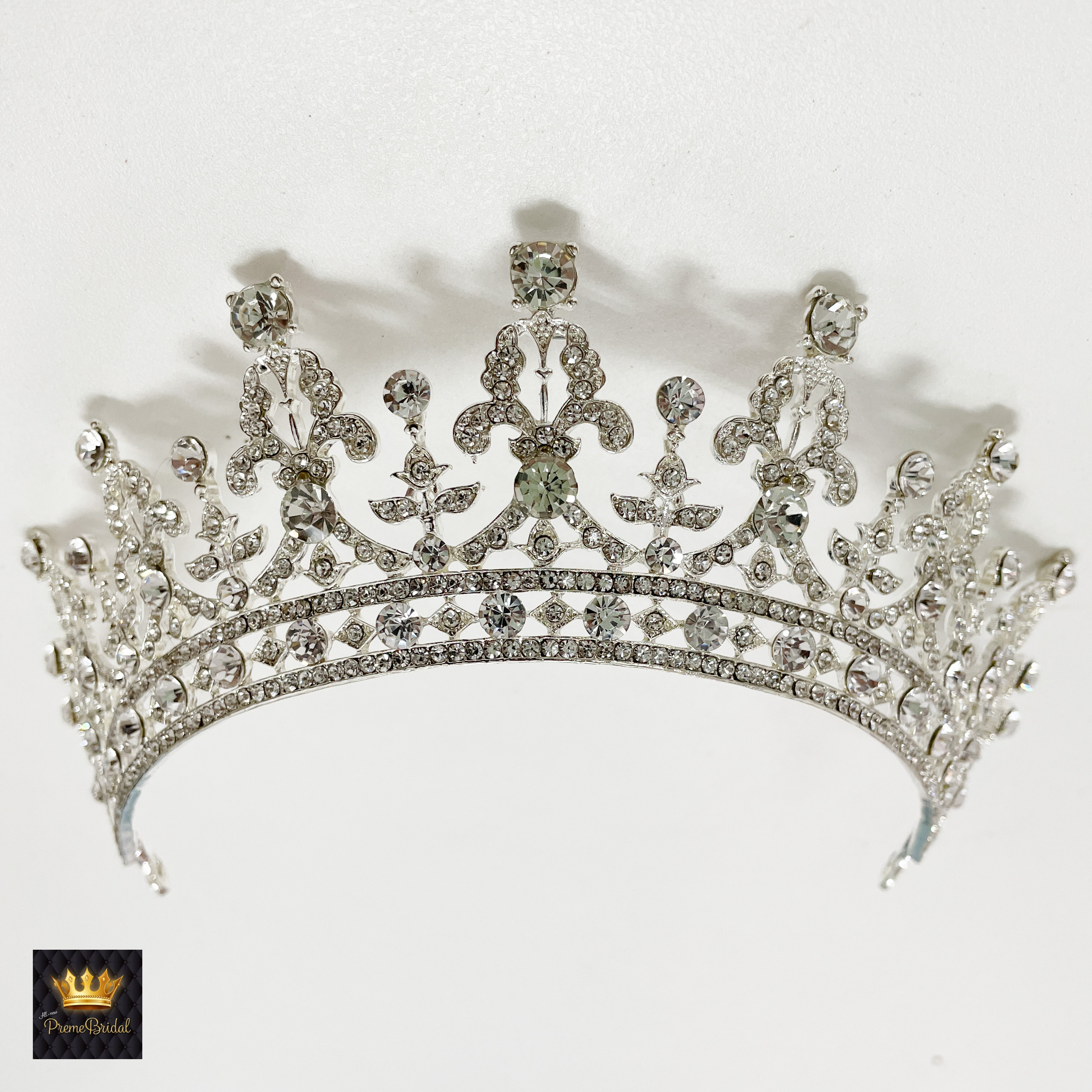 (พร้อมส่ง) เทียร่า 016 สีเงิน มงกุฎนางงาม มงกุฎเจ้าหญิง งานสวย ปราณีต QCเพชรทุกเม็ด สินค้าพร้อมส่งจากไทย