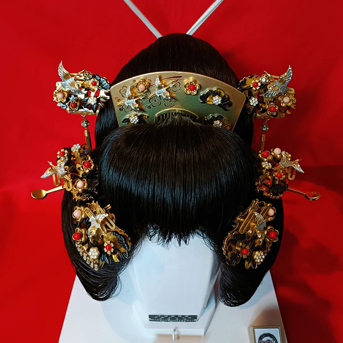 ชุดปิ่นนกกระเรียนชุดใหญ่(โลหะผสม)PINVIP006