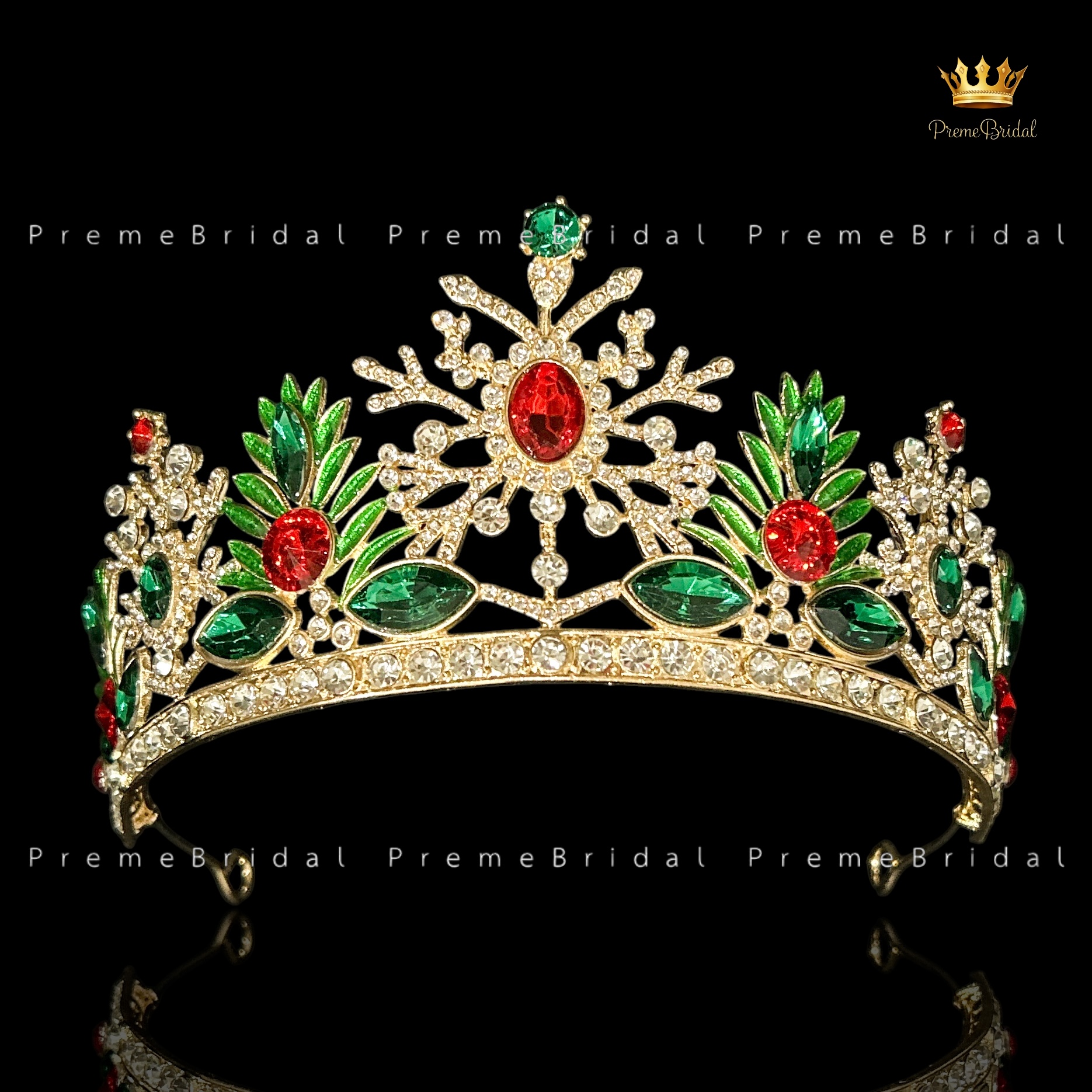 (พร้อมส่ง) มงกุฎคริสต์มาส 004 งานสวย ปราณีต QCเพชรทุกเม็ด สินค้าพร้อมส่งจากไทย