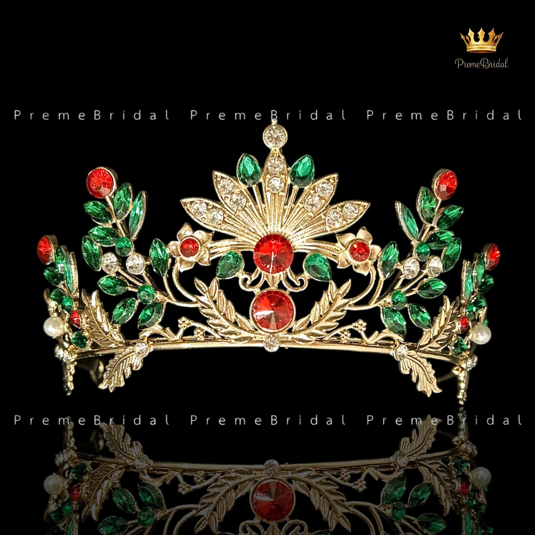 (พร้อมส่ง) มงกุฎคริสต์มาส 002 งานสวย ปราณีต QCเพชรทุกเม็ด สินค้าพร้อมส่งจากไทย