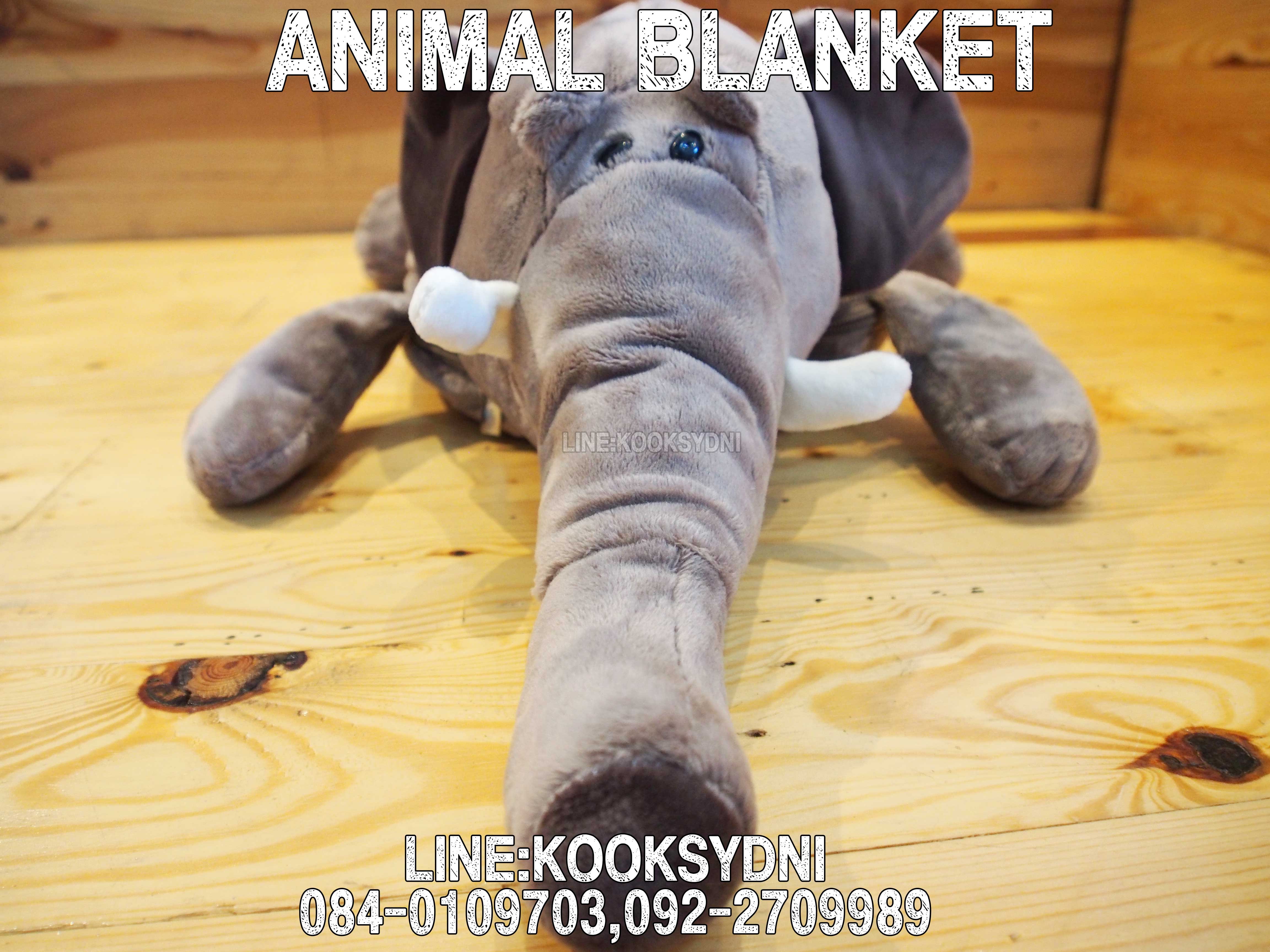 ANIMAL BLANKET ช้างช้างช้าง ( ด้านในอีกสี )