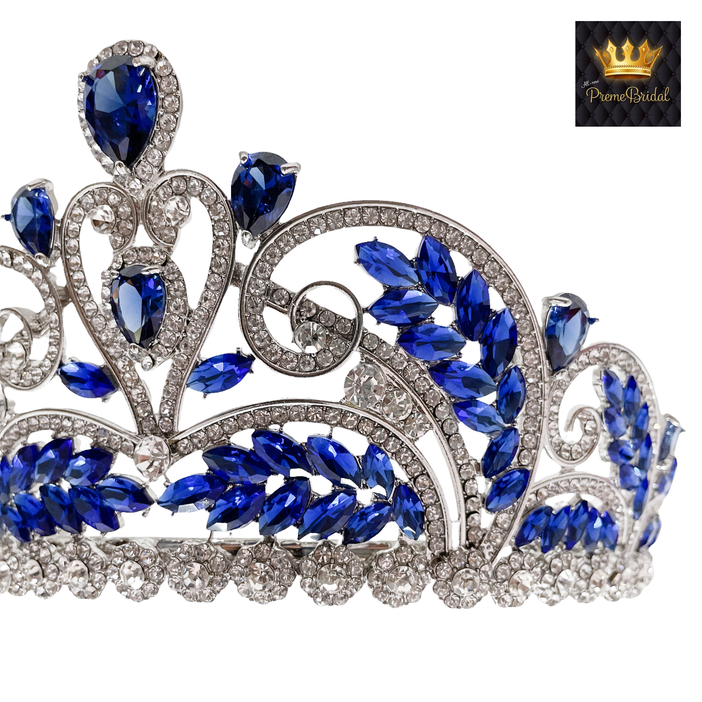 (พร้อมส่ง) มงกุฏ 087 สีน้ำเงิน มงกุฎนางงาม มงกุฎเพชร มงกุฎประกวด สินค้าพร้อมส่ง ไม่ต้องรอนาน งานพรีเมี่ยม