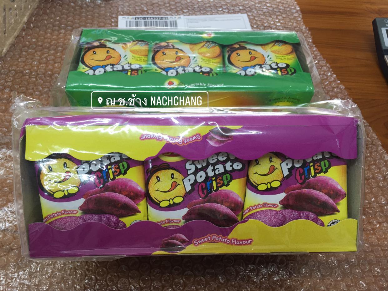 รสซาวครีม (1 กล่อง 30 ซอง) ขนมแคร็กเกอร์มันฝรั่งบางกรอบ ปังยิ้มแลบลิ้น Win2 Potato Crackers Crisp อบใหม่จากมันฝรั่งแท้ รับรองฮาลาล เป็นมิตรกับมังสวิรัต