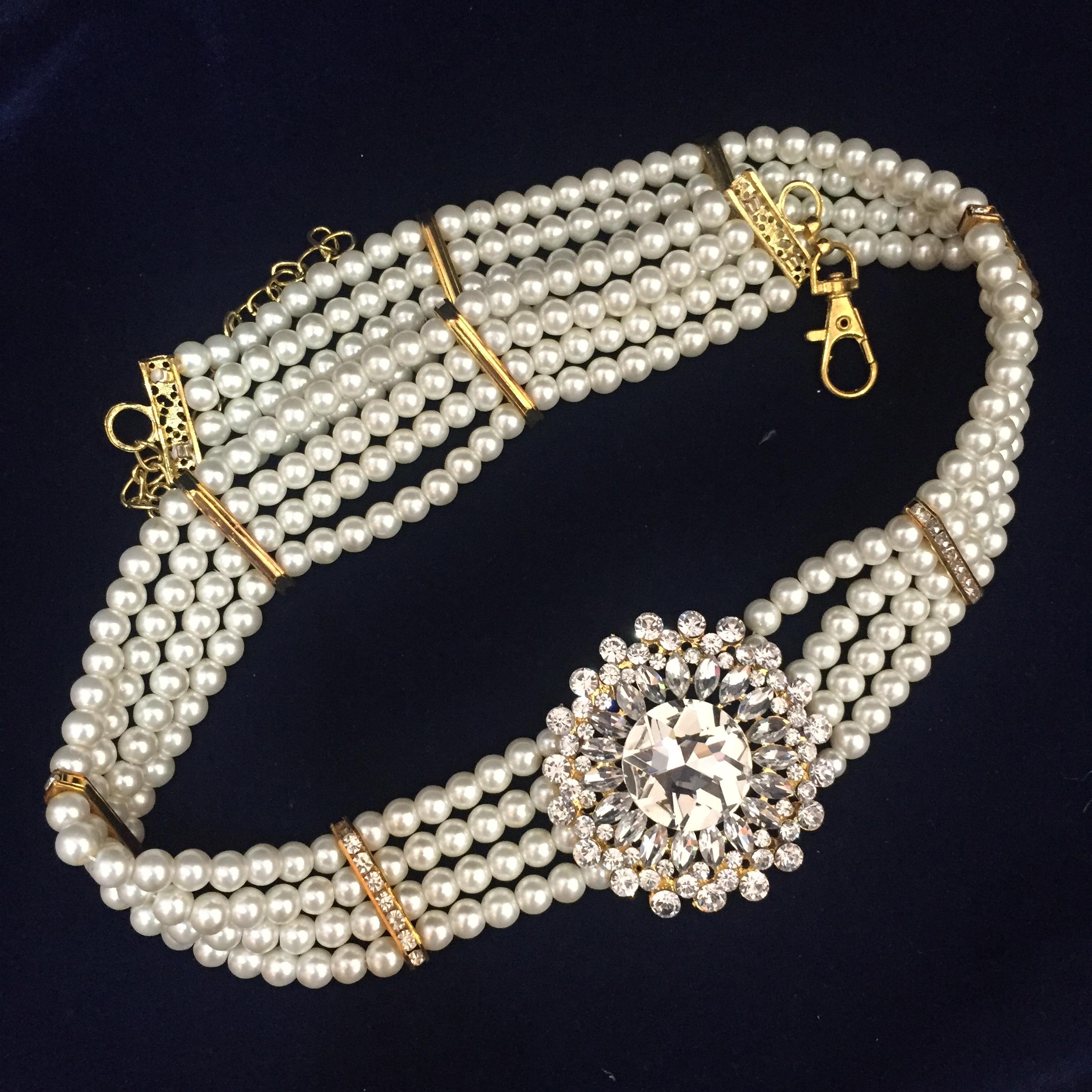 (พร้อมส่ง) เข็มขัดมุก011