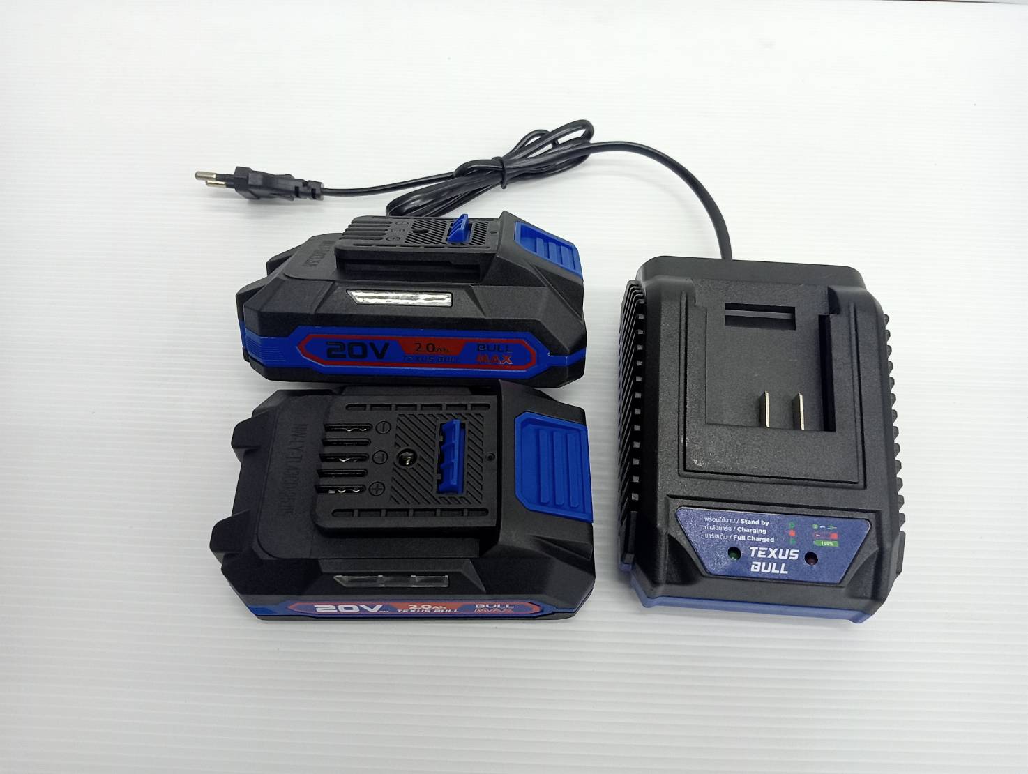 TEXUS BULL สว่านกระแทกไร้สาย คอสั้น 55Nm 20V แบตเตอรี่ 2.0Ahx2 Impact Drill TX-9633