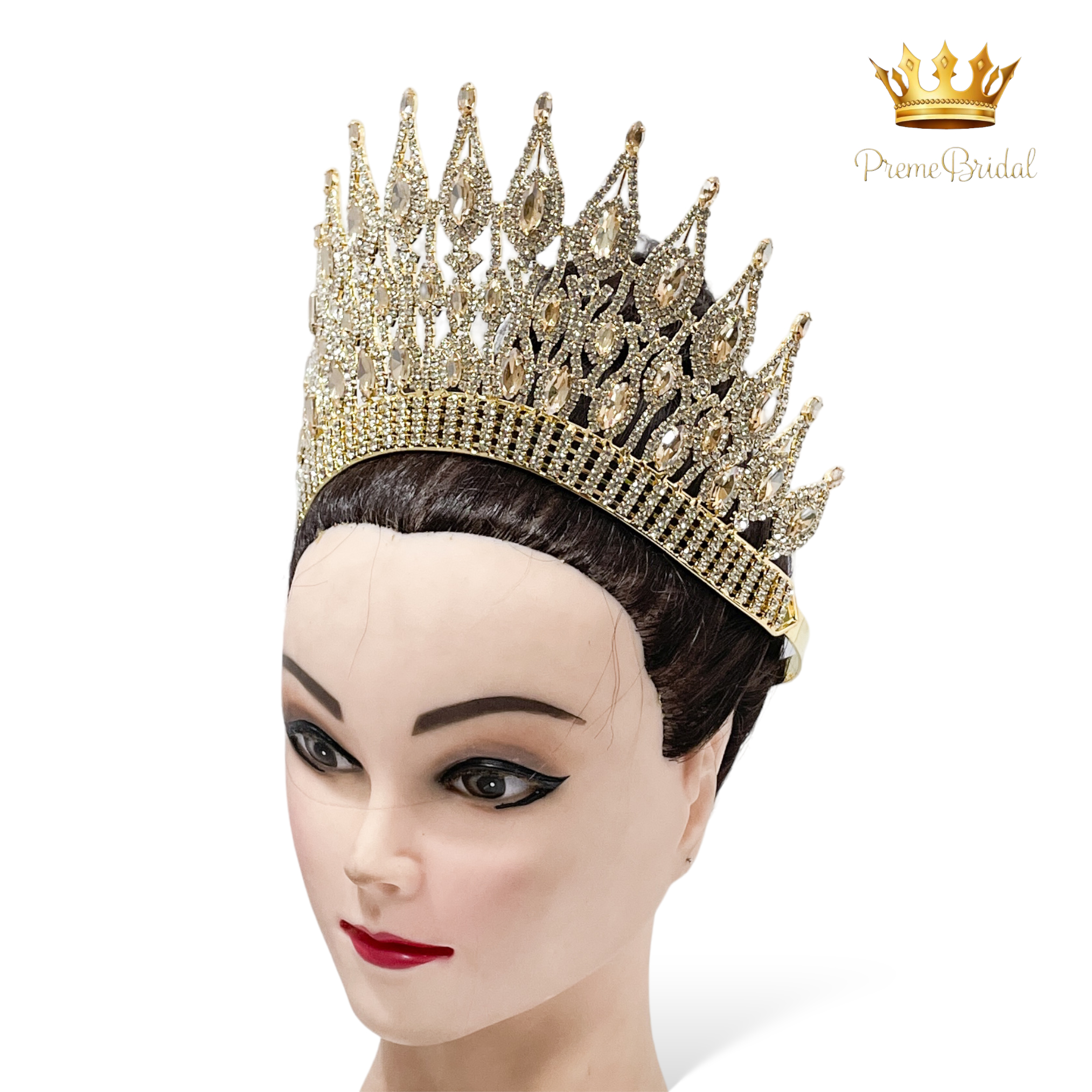 (พร้อมส่งจากไทย) มงกุฏ 119 สีเหลืองทอง งานสวย งานนางงาม รุ่นฐานกลม ปรับขนาดได้ ส่งด่วน ส่งจากไทย