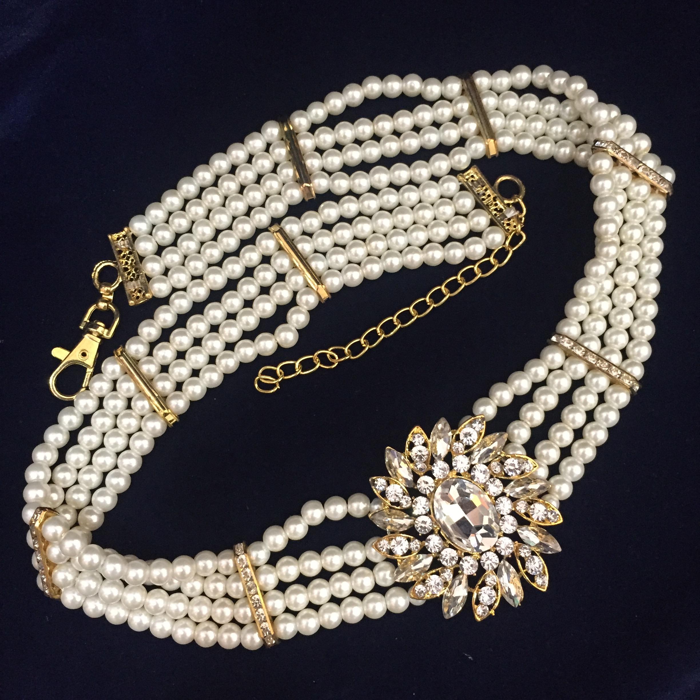 (พร้อมส่ง) เข็มขัดมุก010