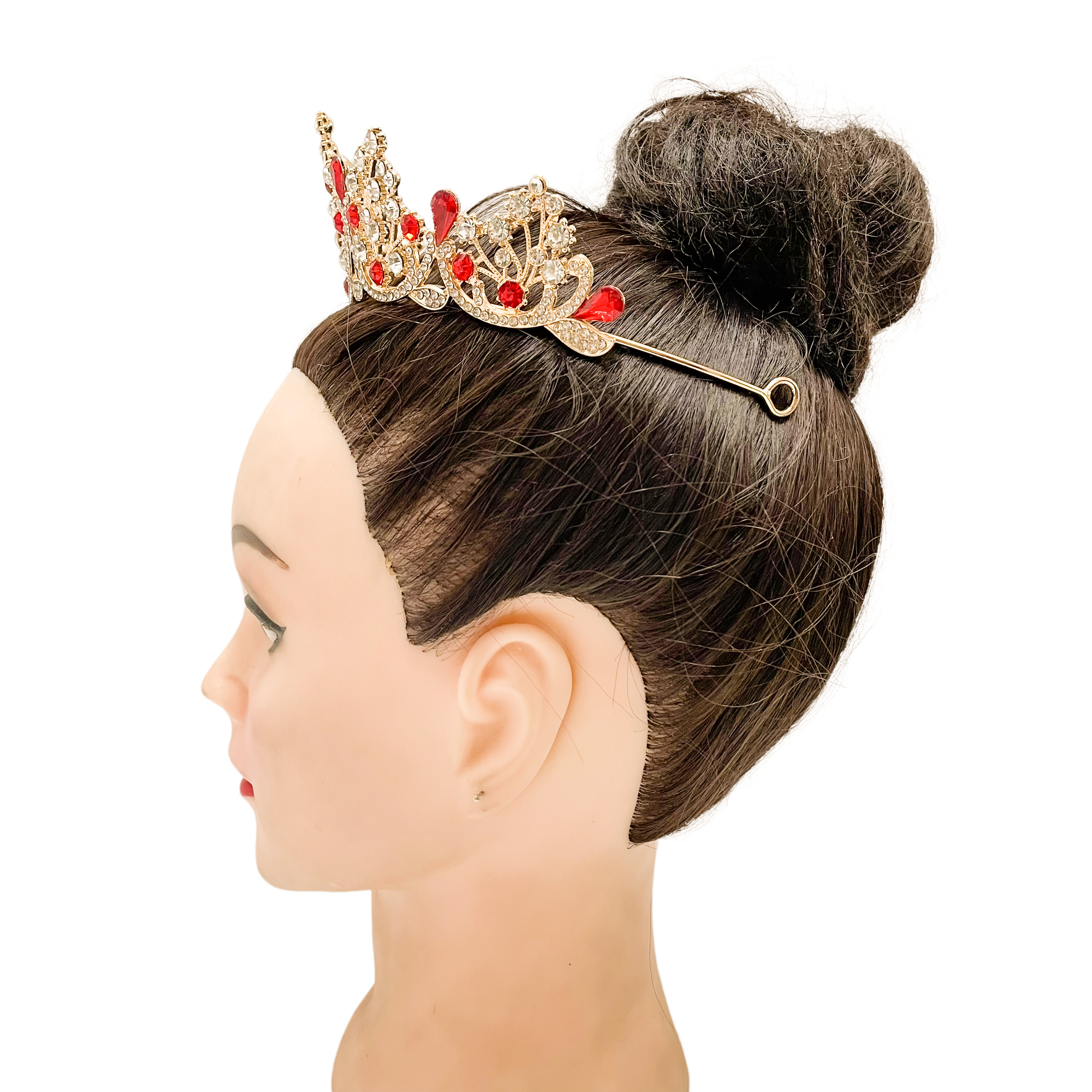 (พร้อมส่ง) เทียร่า 253 สีแดง ตัวเรือนสีทอง มงกุฎนางงาม มงกุฎเจ้าหญิง งานสวย ปราณีต QCเพชรทุกเม็ด สินค้าพร้อมส่งจากไทย