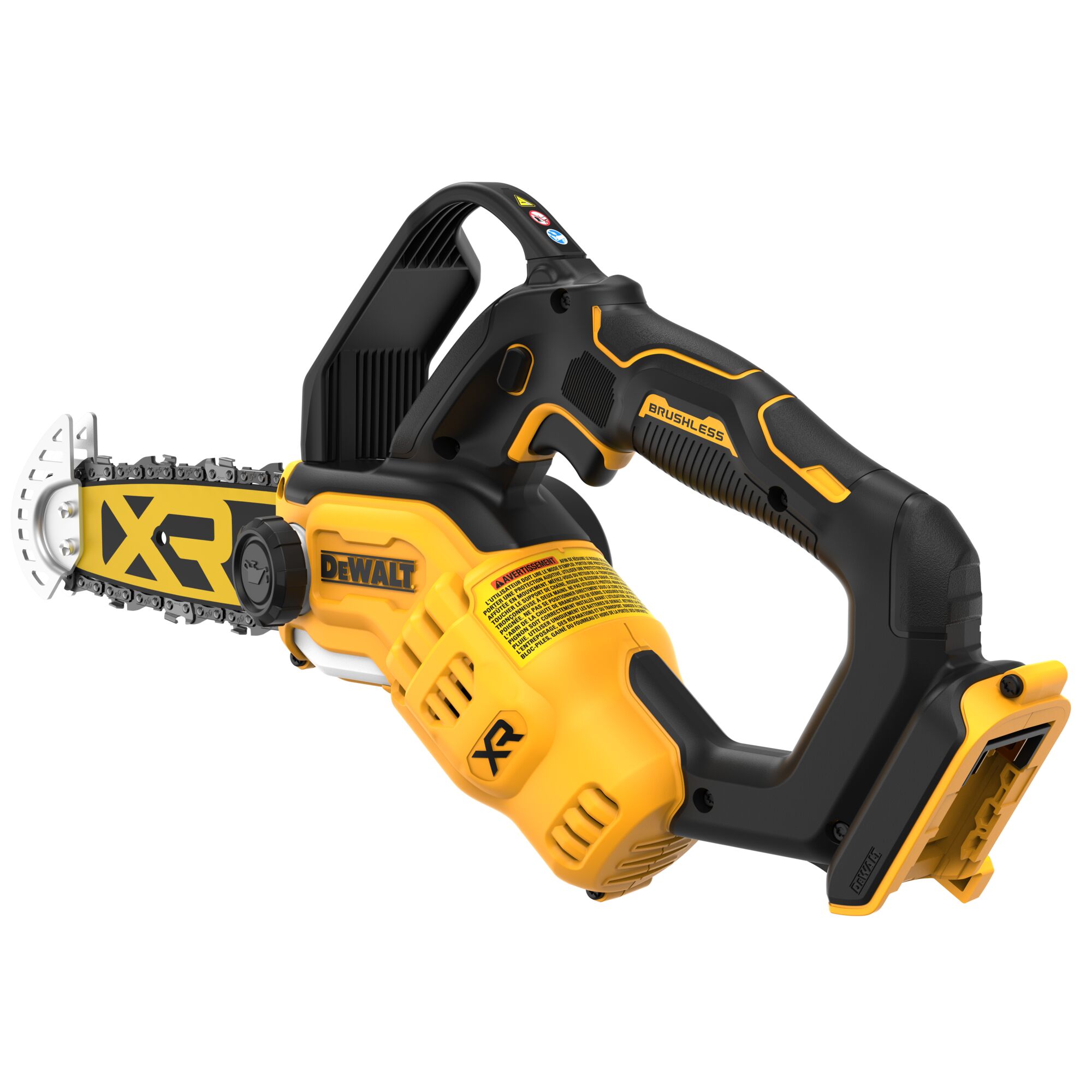 DEWALT เลื่อยโซ่มือเดียวไร้สาย 20V Max บาร์ 8 นิ้ว เฉพาะตัวเครื่อง มอเตอร์ไร้แปรงถ่าน รุ่น DCCS623B