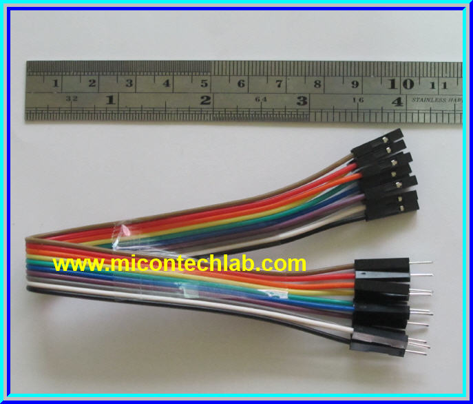 1x จั๊มเปอร์ปลายผู้เมีย (F2M) 10 เส้น 20 ซม. (Jumper)