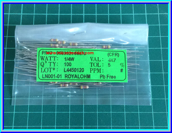 100x Resistor 4.7 Kohm 1/4 Watt 5% Cabon Resistor