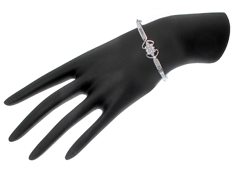 กำไลเงินแท้925ประดับเพรชแท้สวิส เกรดดี น้ำใส