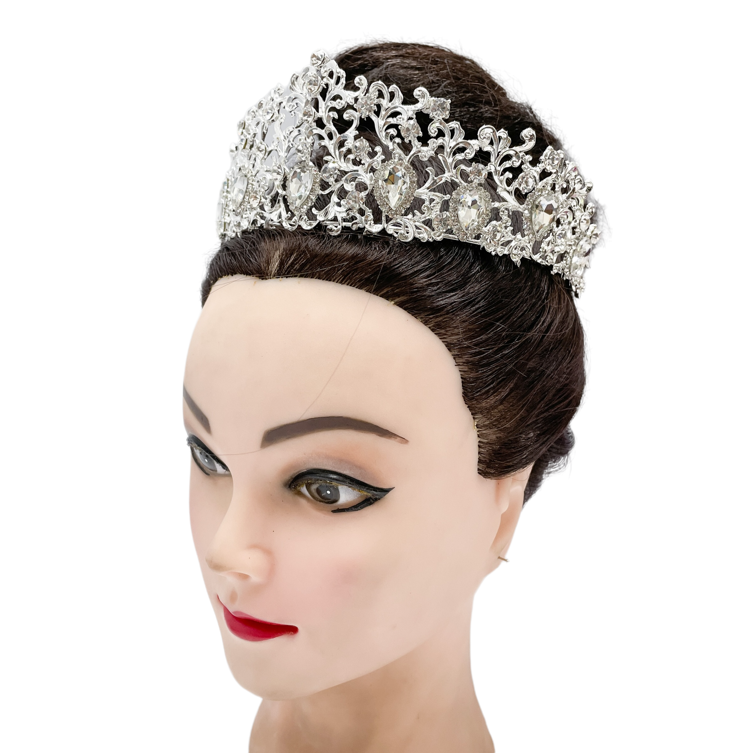 (พร้อมส่ง) เทียร่า 006 สีเงิน มงกุฎนางงาม มงกุฎเจ้าหญิง งานสวย ปราณีต QCเพชรทุกเม็ด สินค้าพร้อมส่งจากไทย