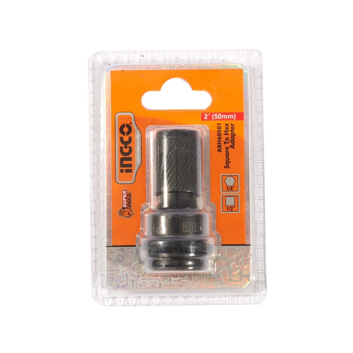 INGCO อะแดปเตอร์แปลงบล็อก 1/2 นิ้ว เป็นดอกหกเหลี่ยม 1/4 นิ้ว รุ่น ABH60501