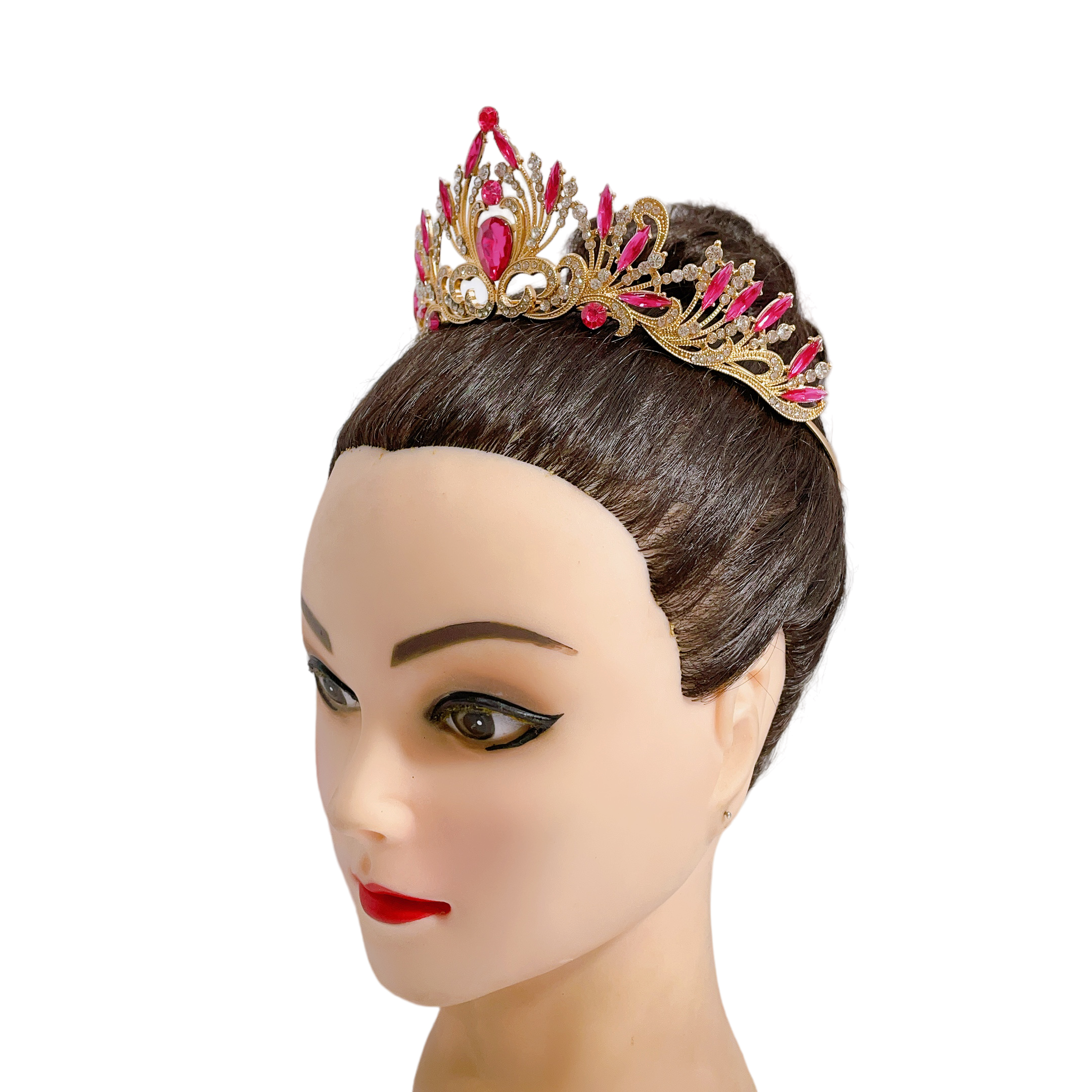 (พร้อมส่ง) เทียร่า 331 สีชมพูบานเย็น มงกุฎนางงาม งานสวย ปราณีต QCเพชรทุกเม็ด สินค้าพร้อมส่งจากไทย