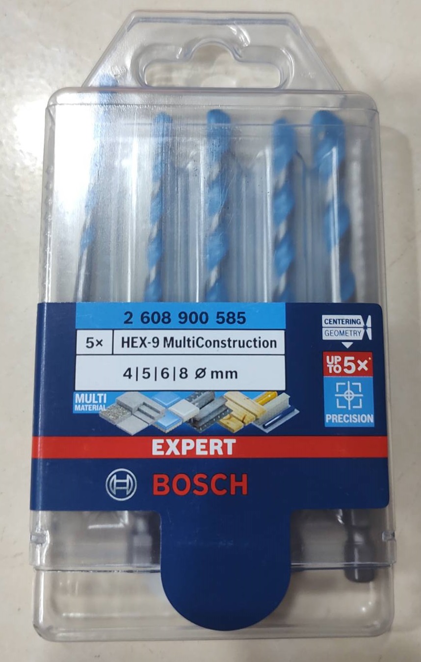 ชุดดอกสว่านมัลติ ก้านHex 5ดอก BOSCH HEX 9 MultiConstruction drill bit set