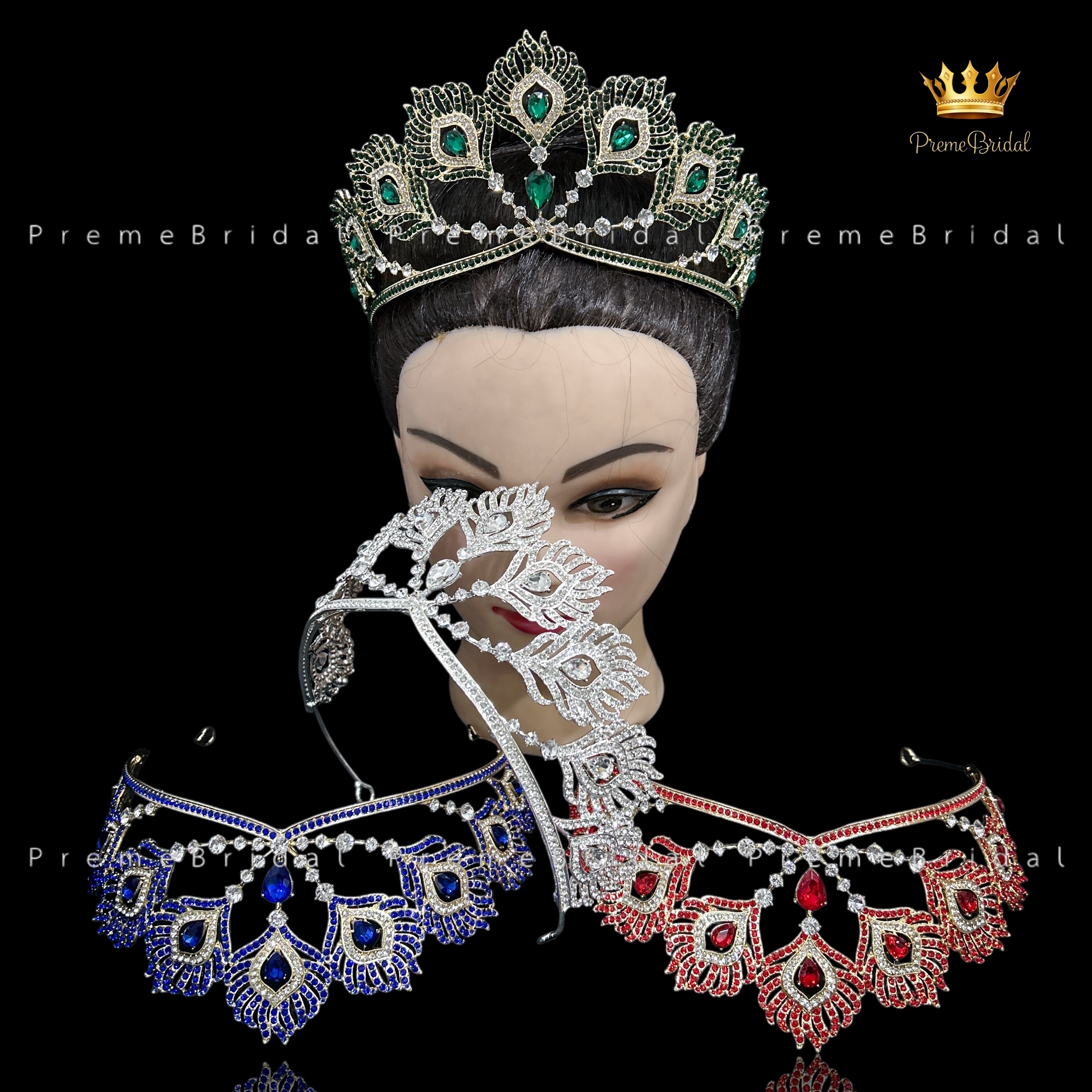 (พร้อมส่ง) เทียร่า 445 มงกุฎครึ่งหัว รูปขนนกฟีนิกซ์ สวย ปราณีต QCเพชรทุกเม็ด สินค้าพร้อมส่งจากไทย